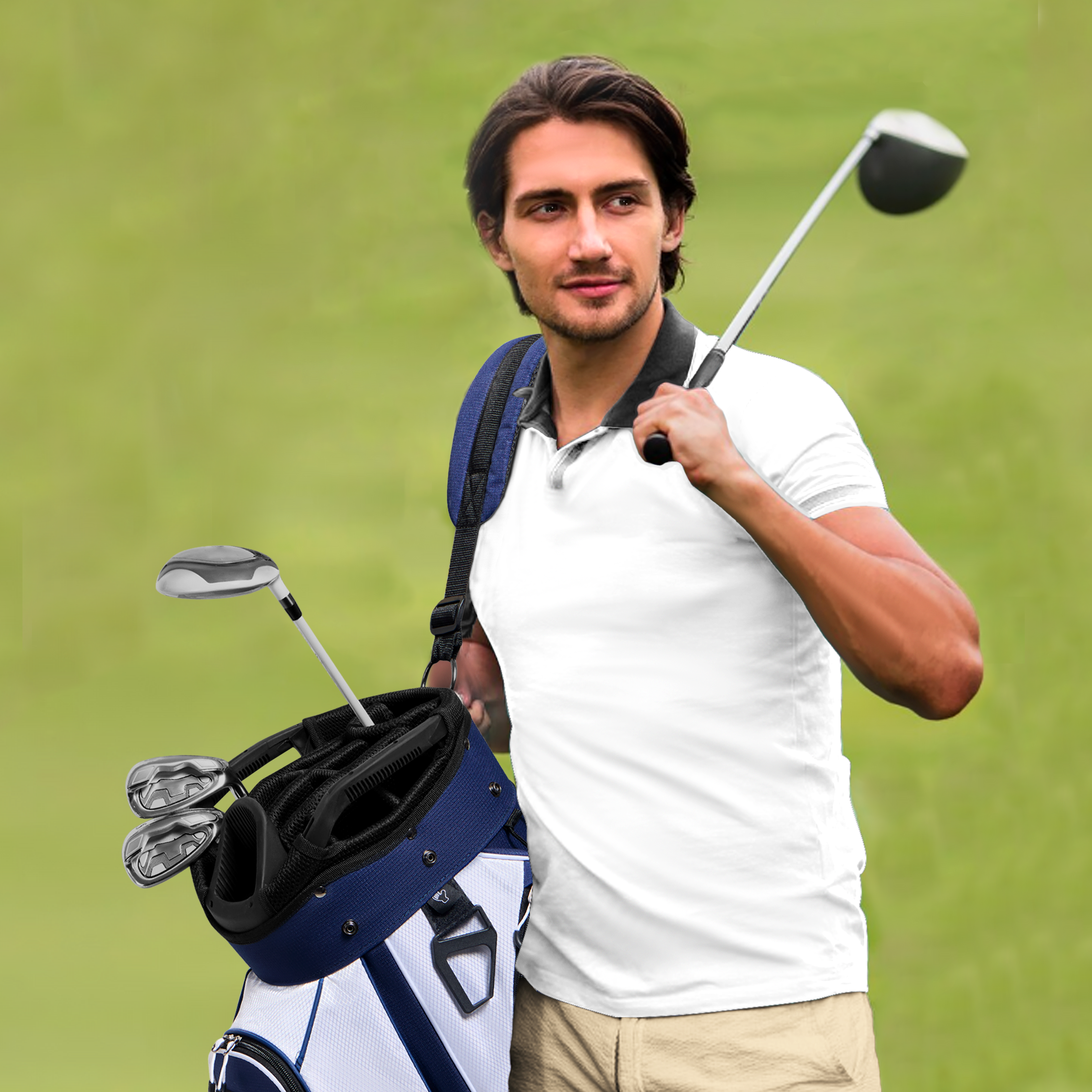 14 Way Golf Cart Bag-Navy Blue