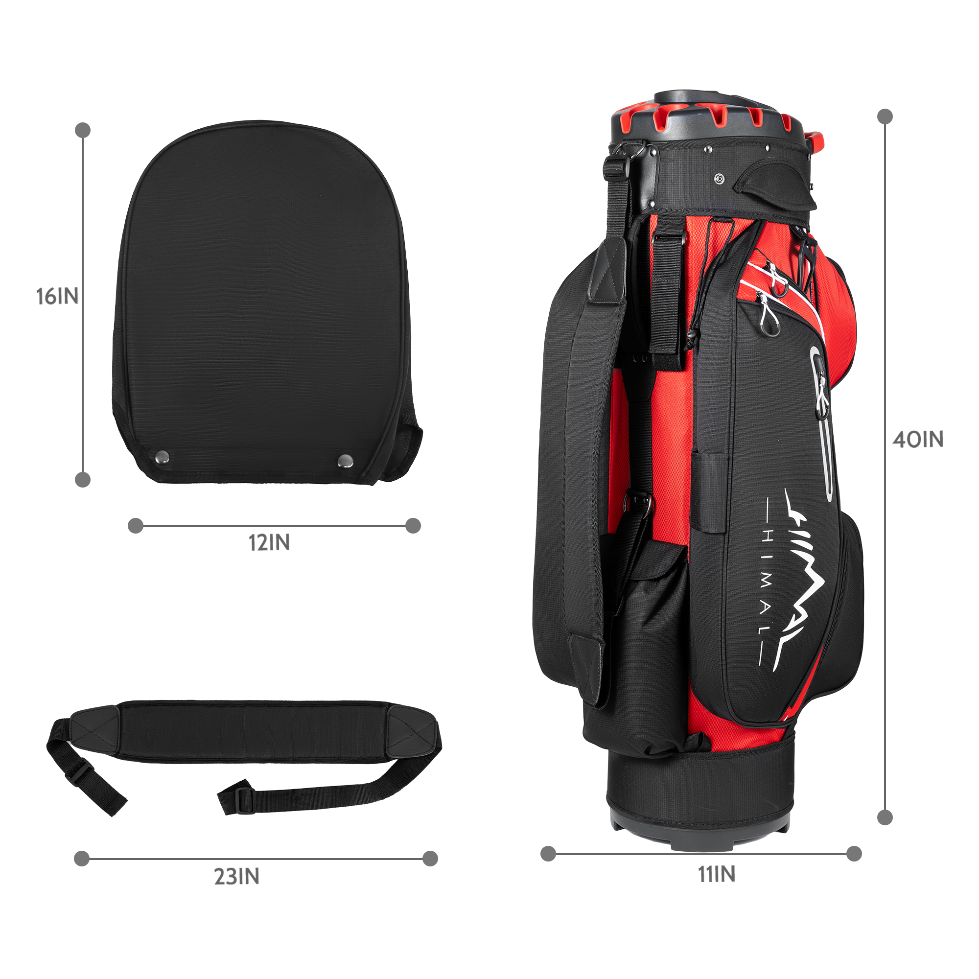 uniHimal S&T-LOCK 14 Way Golf Cart Bag Pro Red