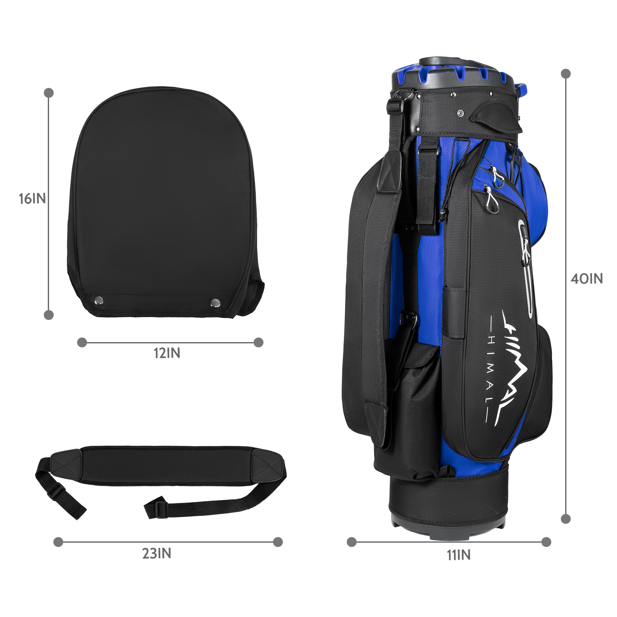 uniHimal S&T-LOCK 14 Way Golf Cart Bag Pro Blue