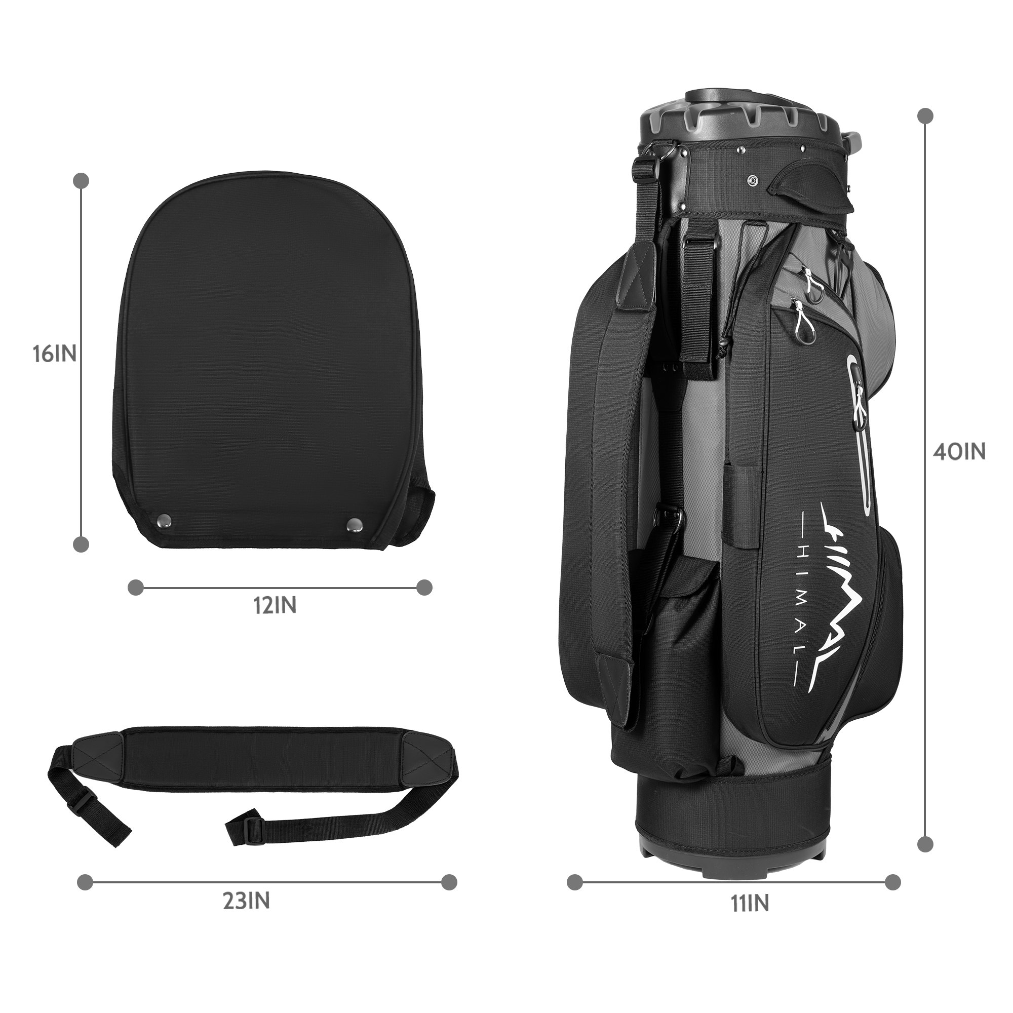 uniHimal S&T-LOCK 14 Way Golf Cart Bag Pro Grey