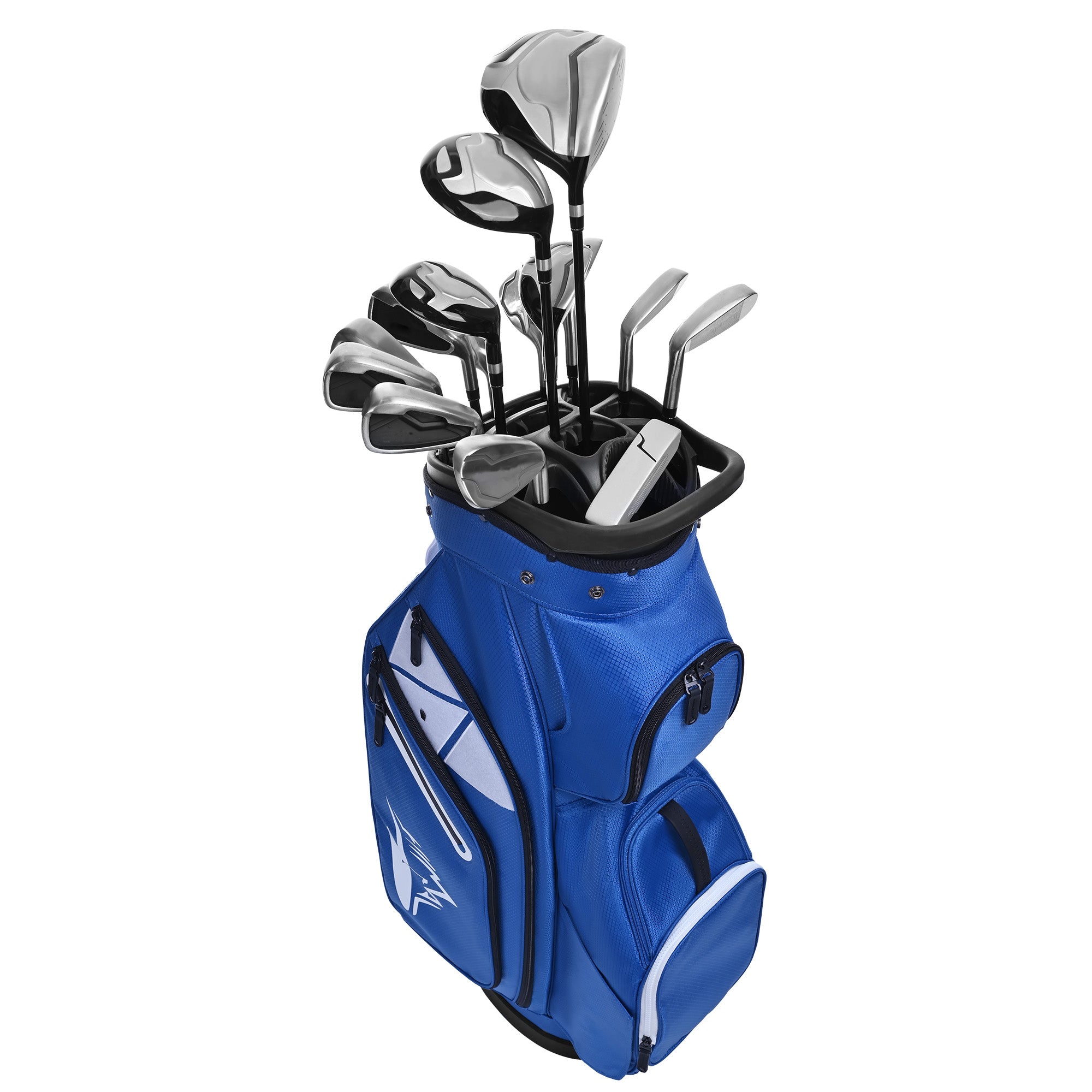 Quiet and Anti-collision 15 Way Golf Cart Bag-Blue
