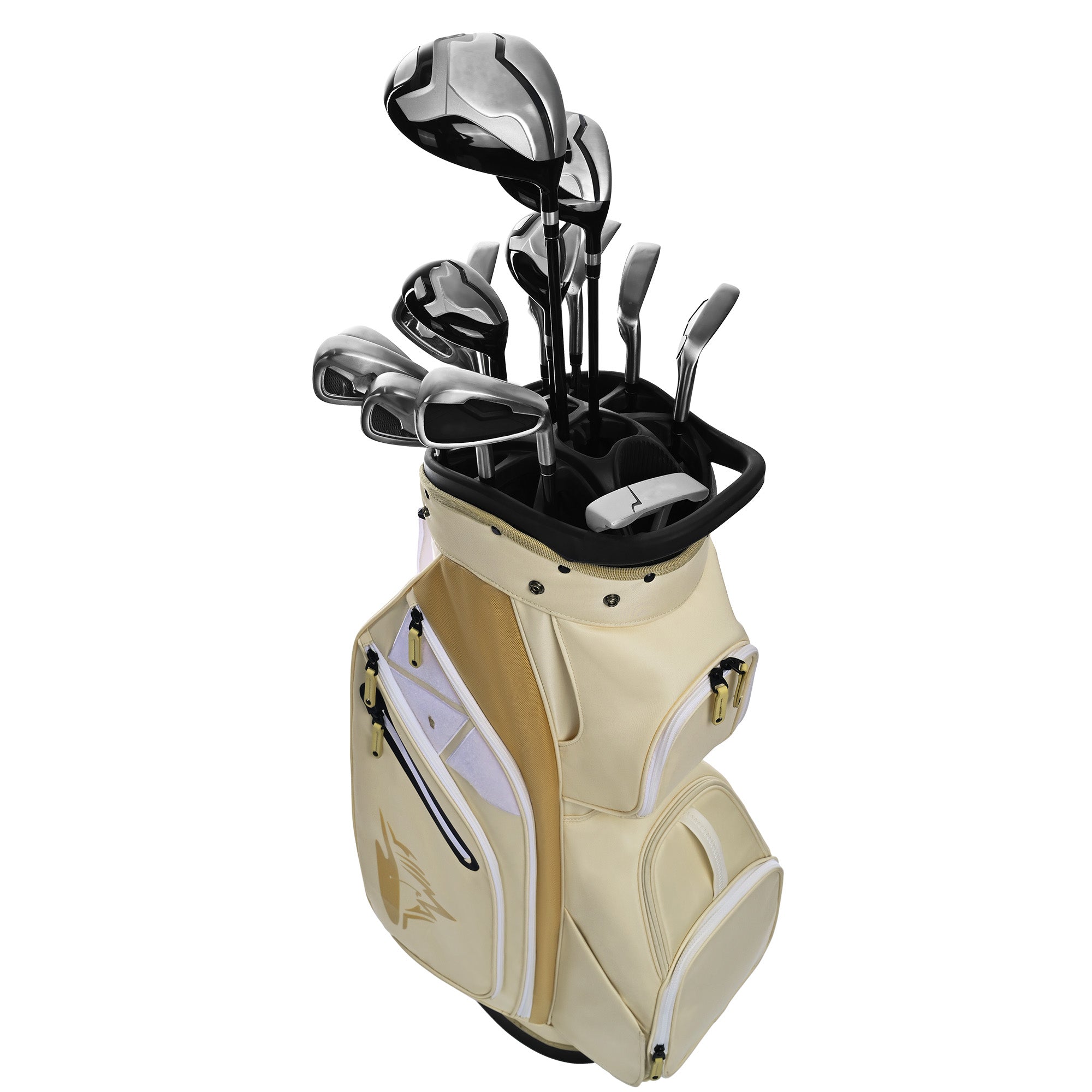 Quiet and Anti-collision 15 Way Golf Cart Bag-Beige