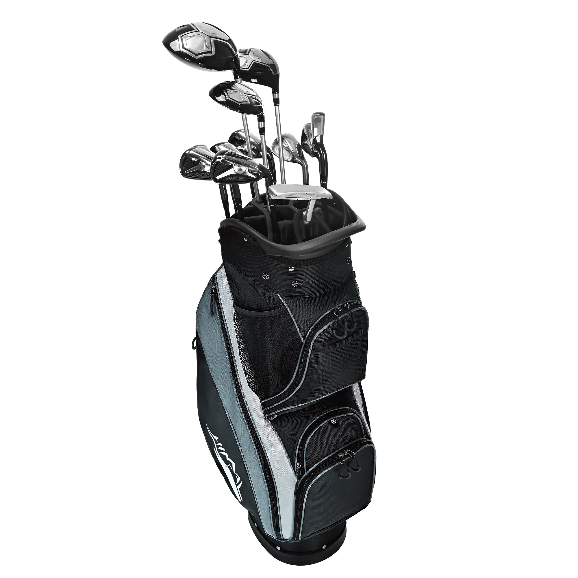Quiet and Anti-collision 14 Way Golf Cart Bag-Black