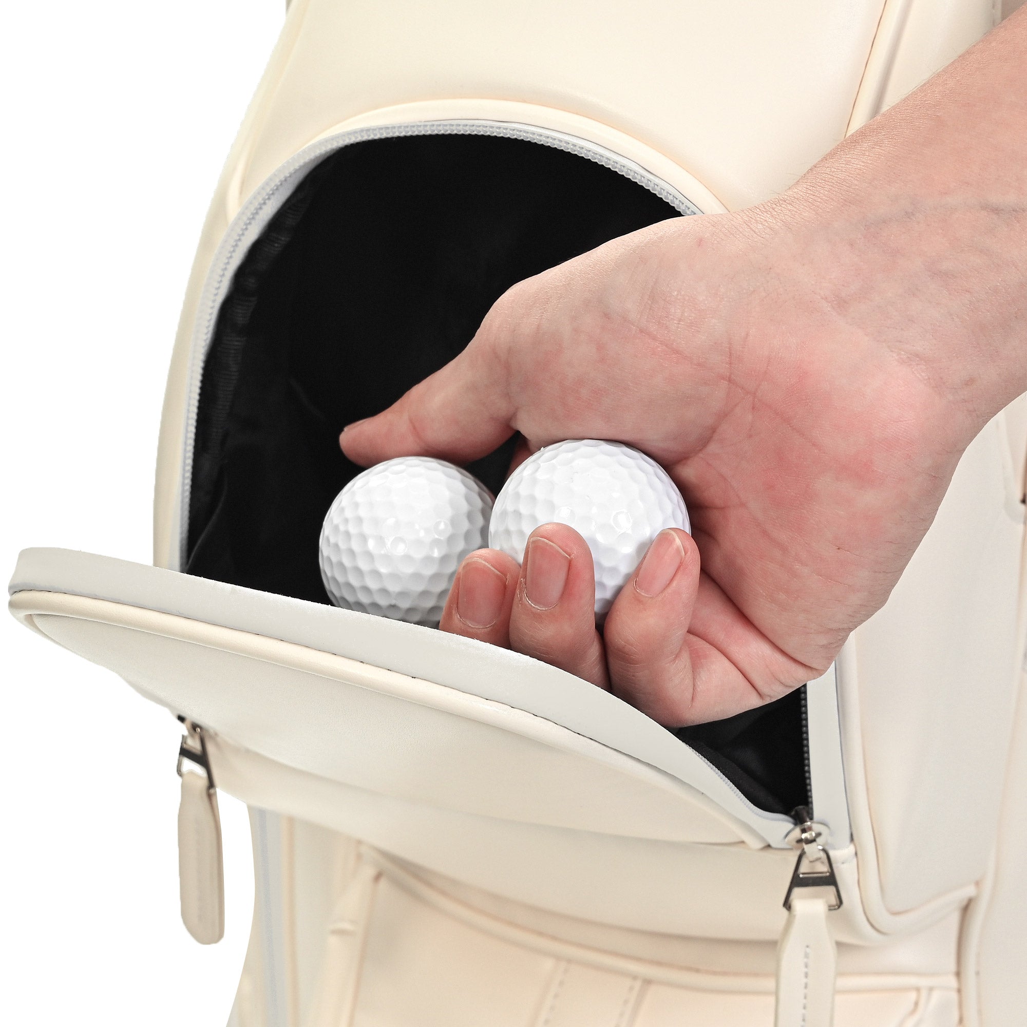 uniHimal S&T-LOCK 004 Luxury 14 Way Full Length Dividers Golf Quiet Synthetic Leather Cart Bag-Beige