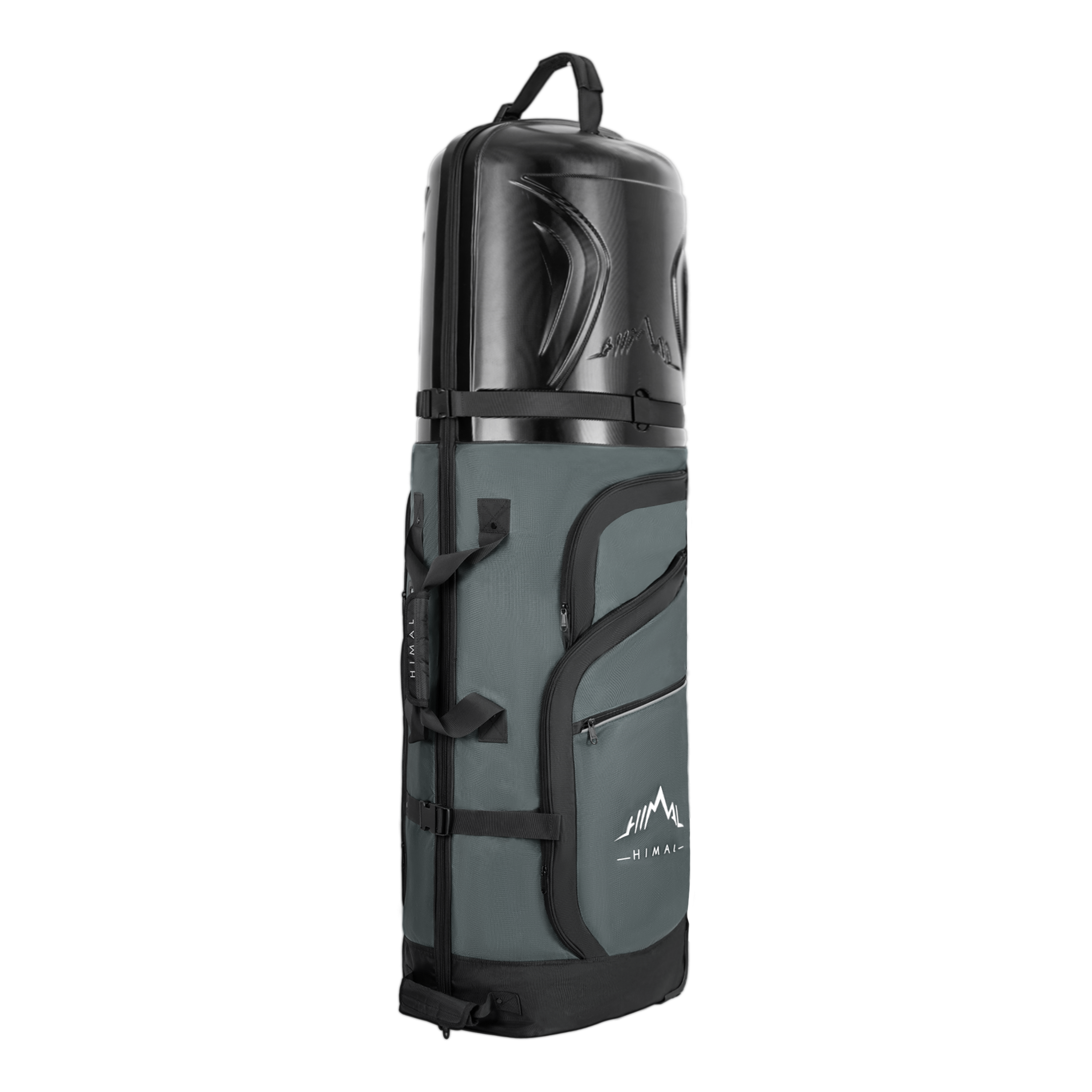 Heavy Duty Oxford Fabric Golf Travel Bag with Hard Case Top-Neutral Gray