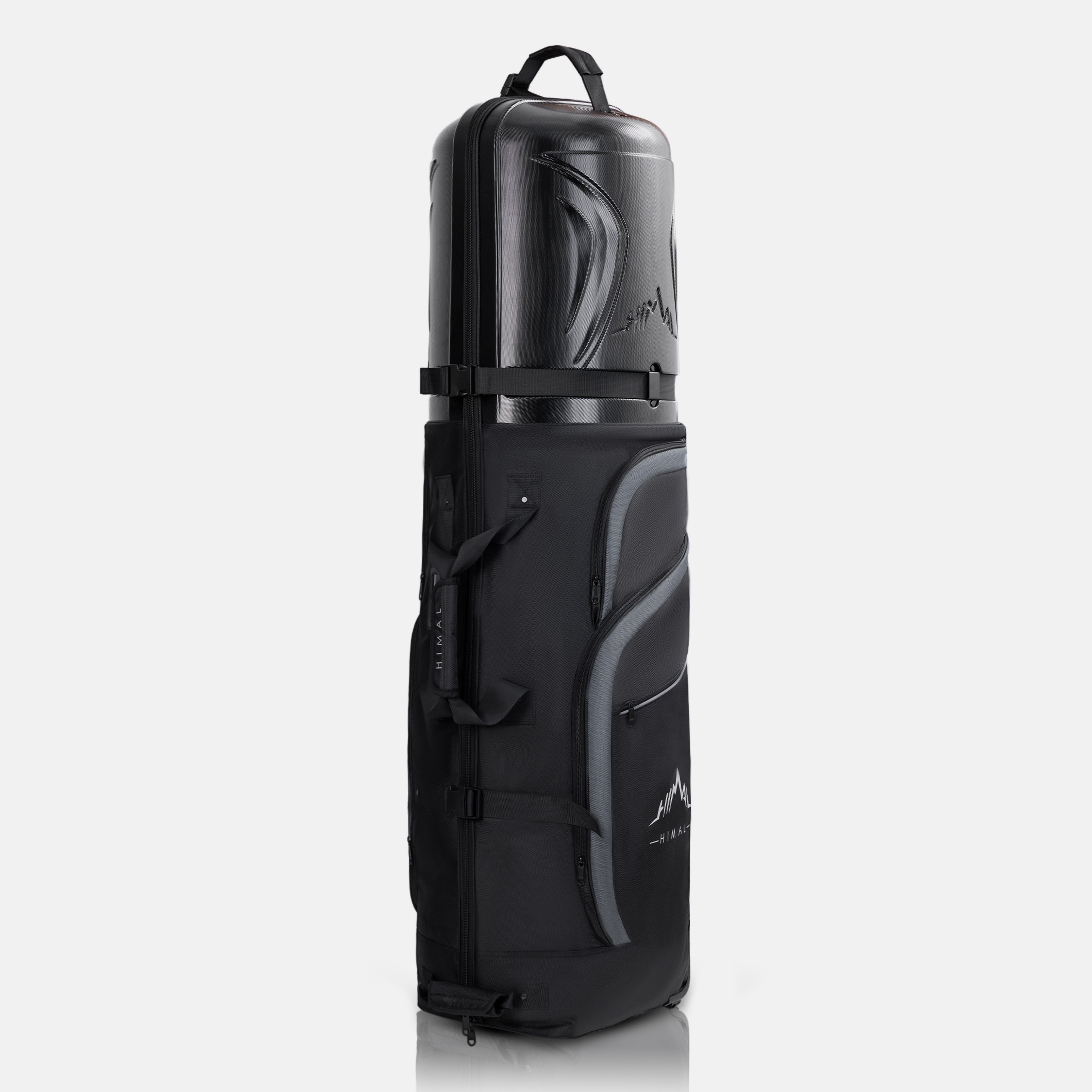 Heavy Duty Oxford Fabric Golf Travel Bag with Hard Case Top-Classic Black