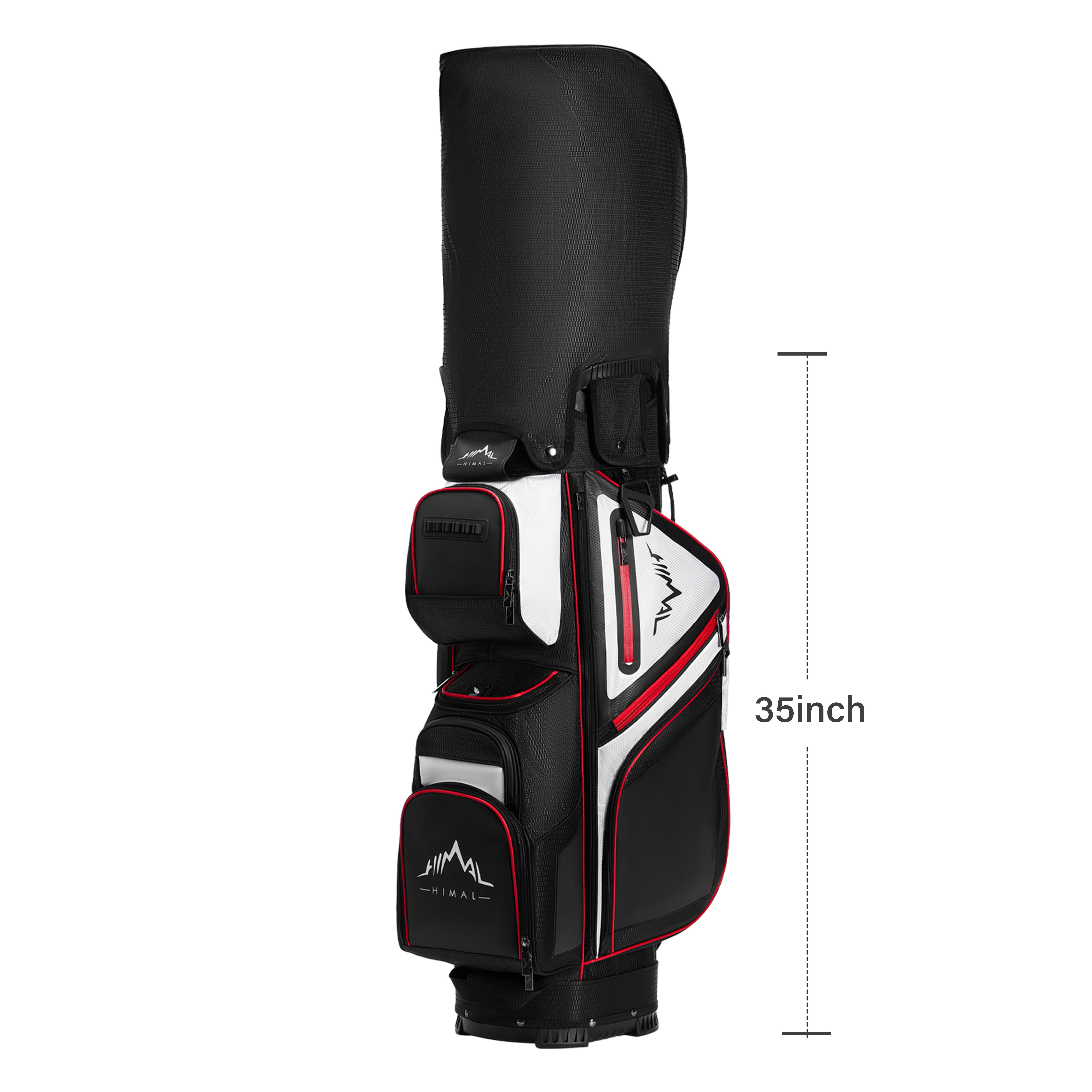 Golf Cart Bag 15-Way Organizer Divider-Black White