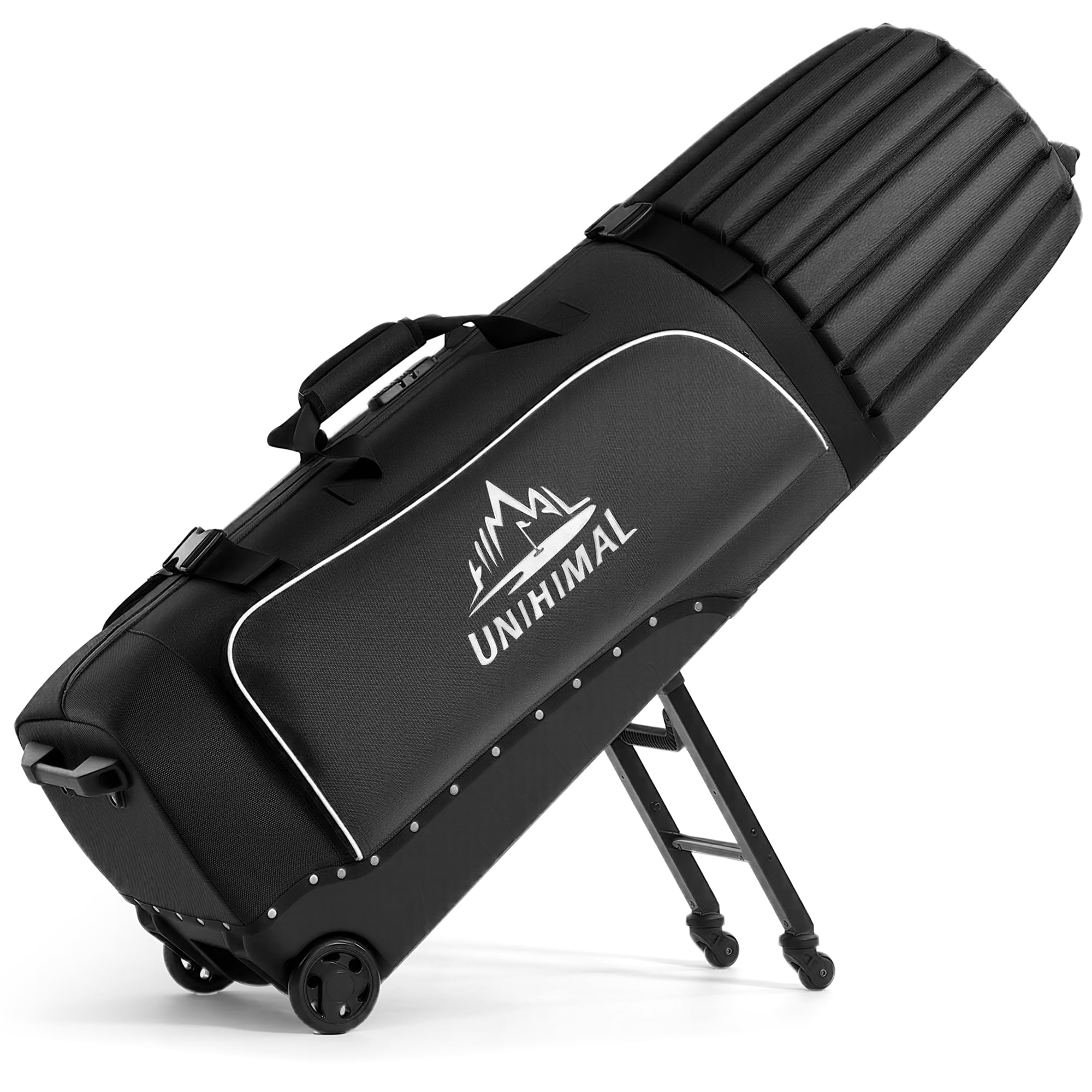 uniHimal Golf Travel Bag for Airlines with 4-Wheel Rolling System, Extendable Legs for Effortless Travel & Maneuverability, Password Lock&Ultra Club Protection