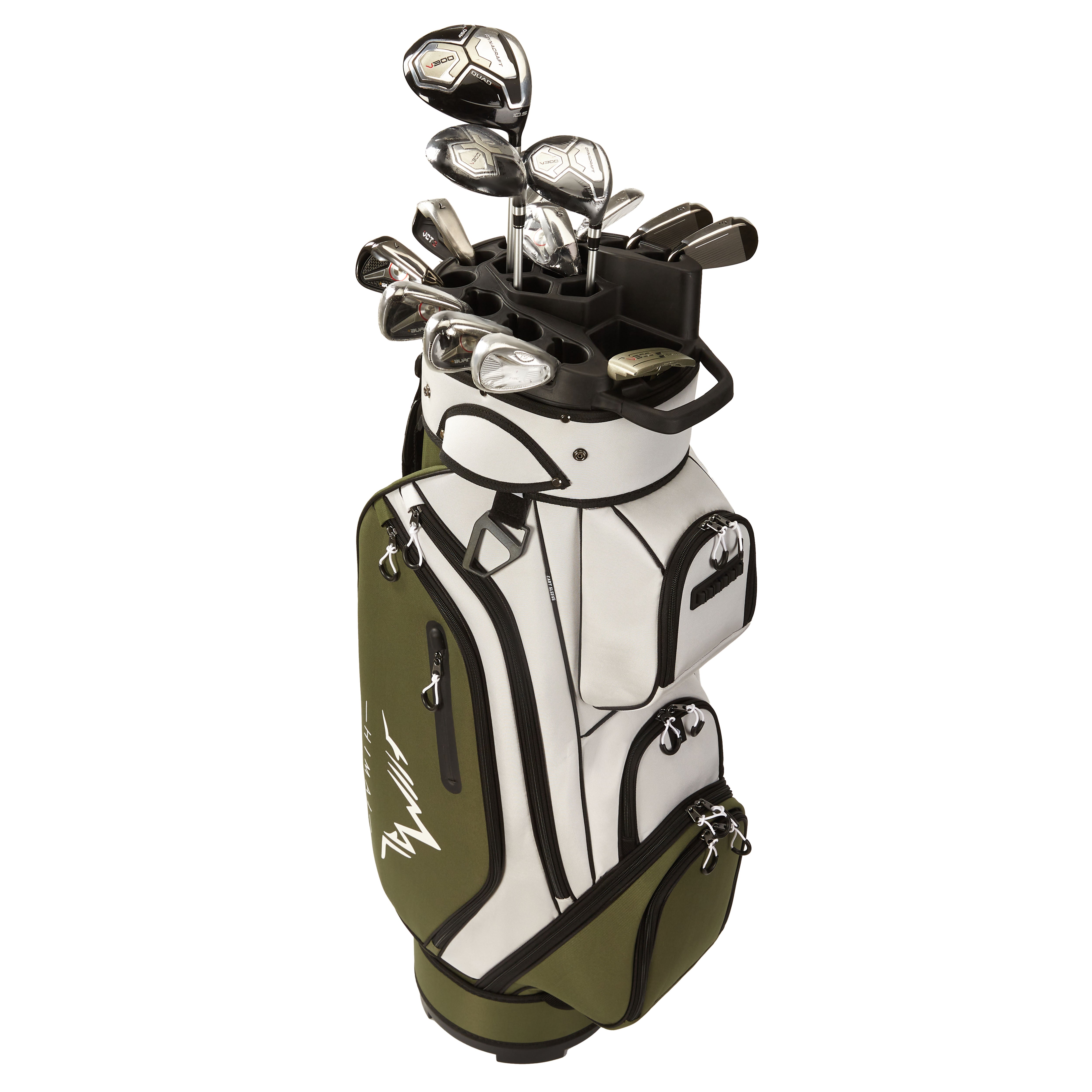 uniHimal S&T-LOCK 14-Way Golf Cart Bag Pro-Gray Green