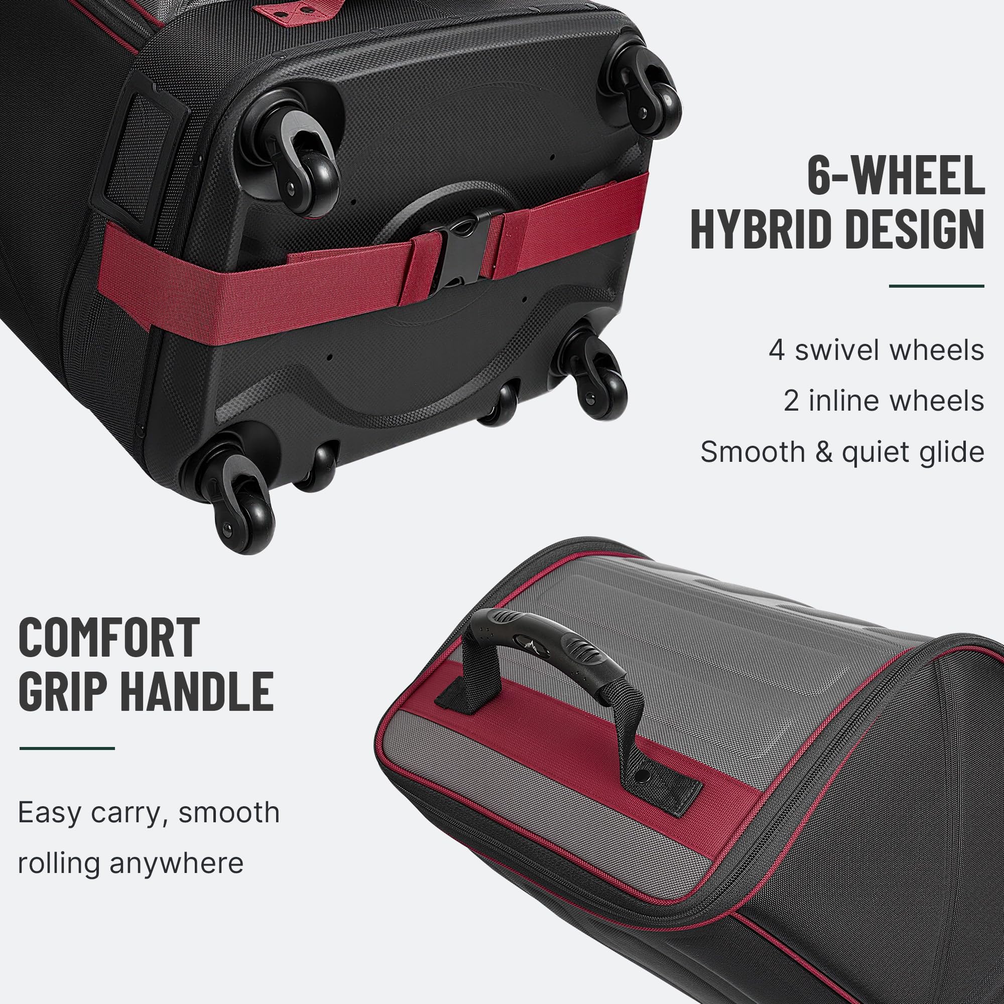 Golf Travel Bag Foldable, 1680D Oxford Fabric Padded Protect Golf Clubs