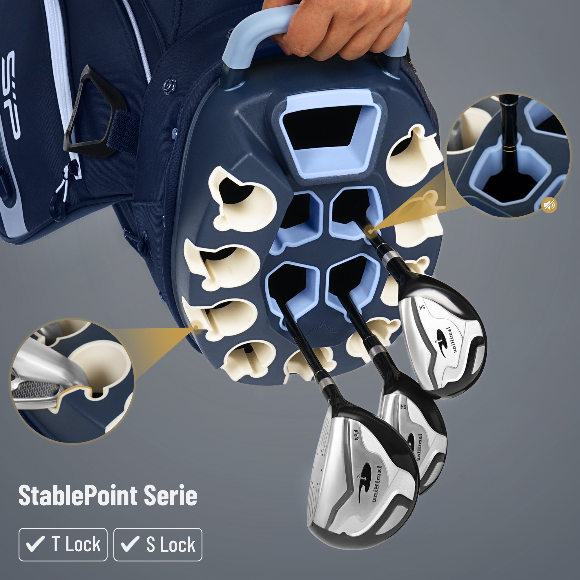 StablePoint Golf Cart Bag with 14-Way Full-Length Divider Top
