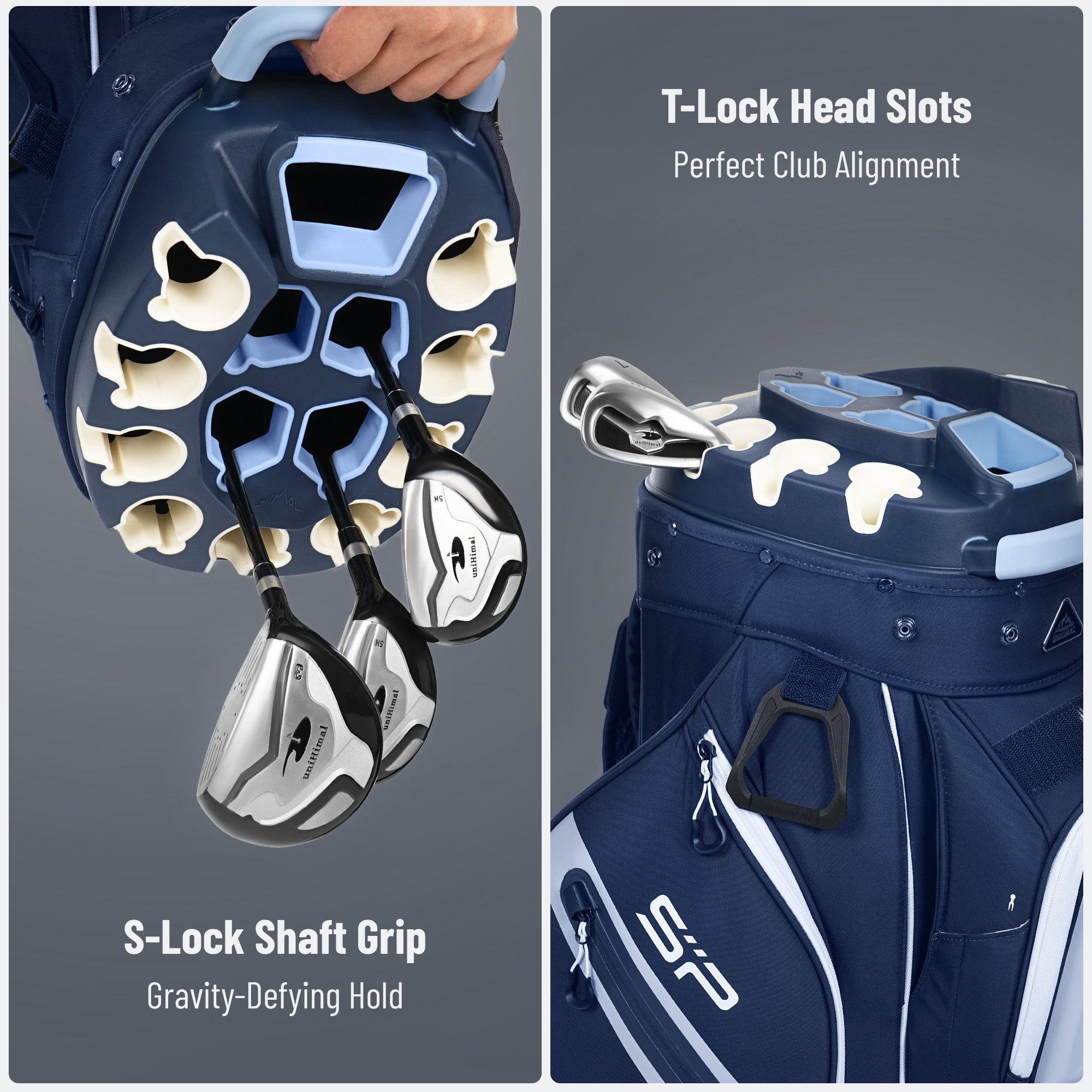 StablePoint Golf Cart Bag with 14-Way Full-Length Divider Top