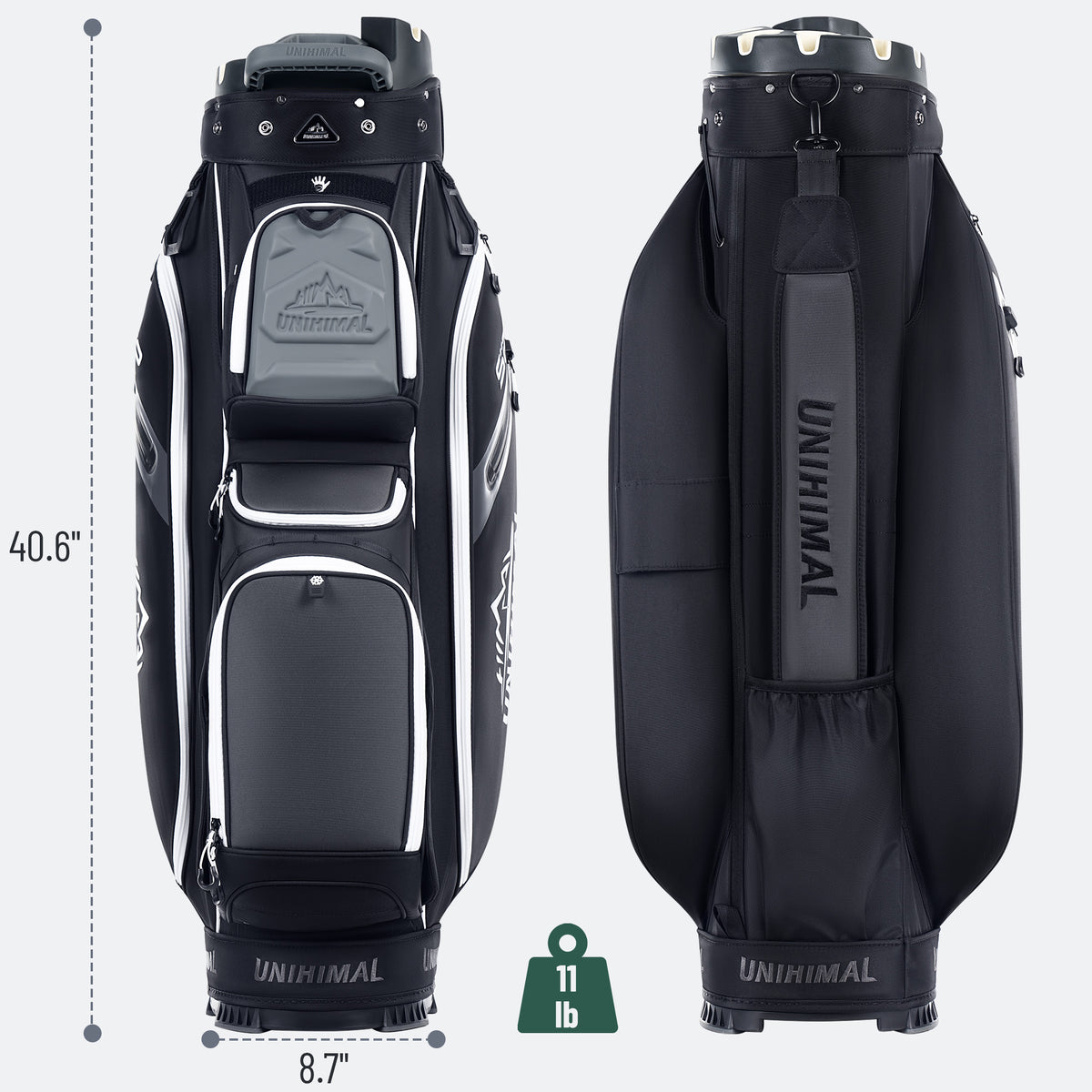 uniHimal StablePoint Golf Cart Bag with 14-Way Full-Length Divider Top