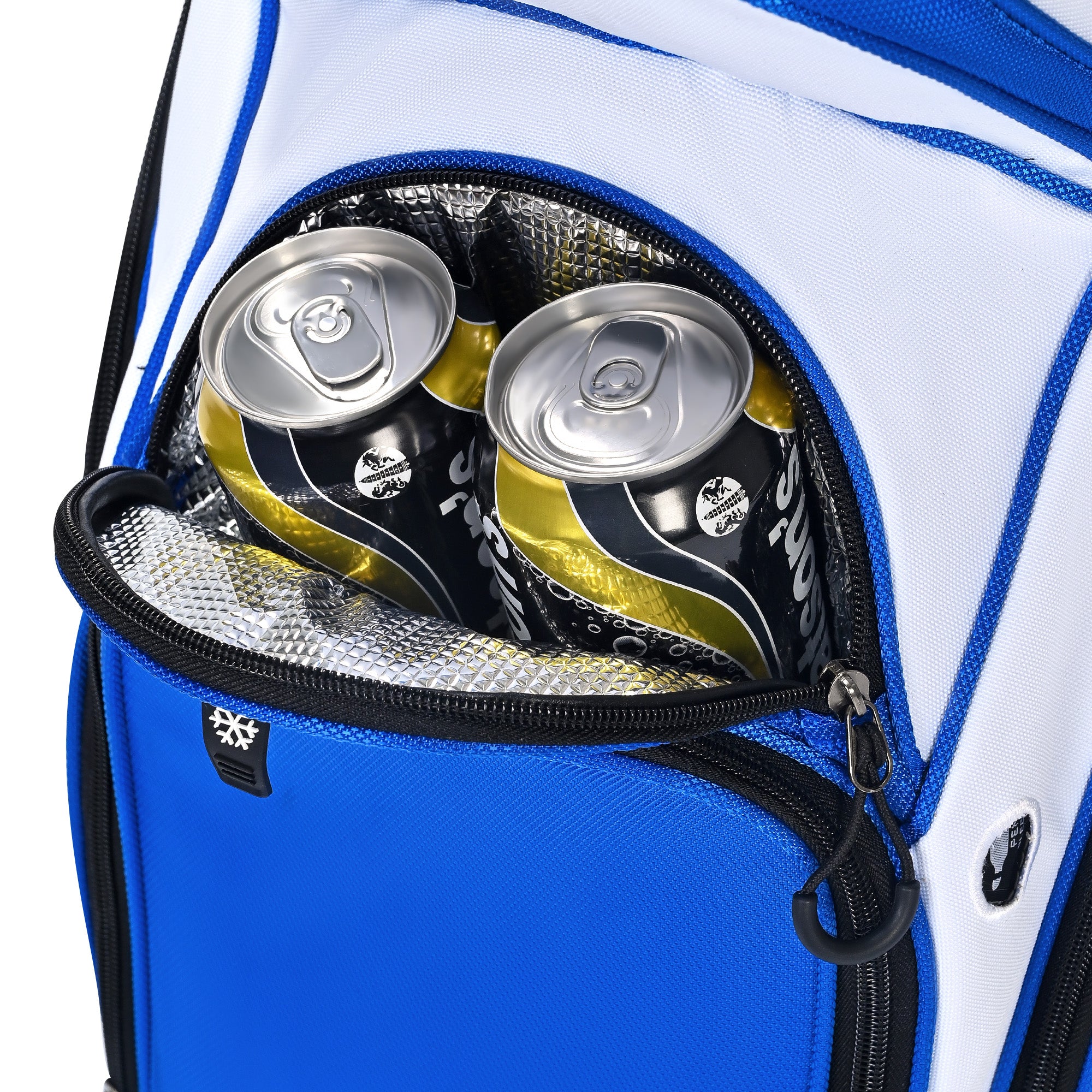 Quiet and Anti-collision 14 Way Golf Cart Bag-Blue White
