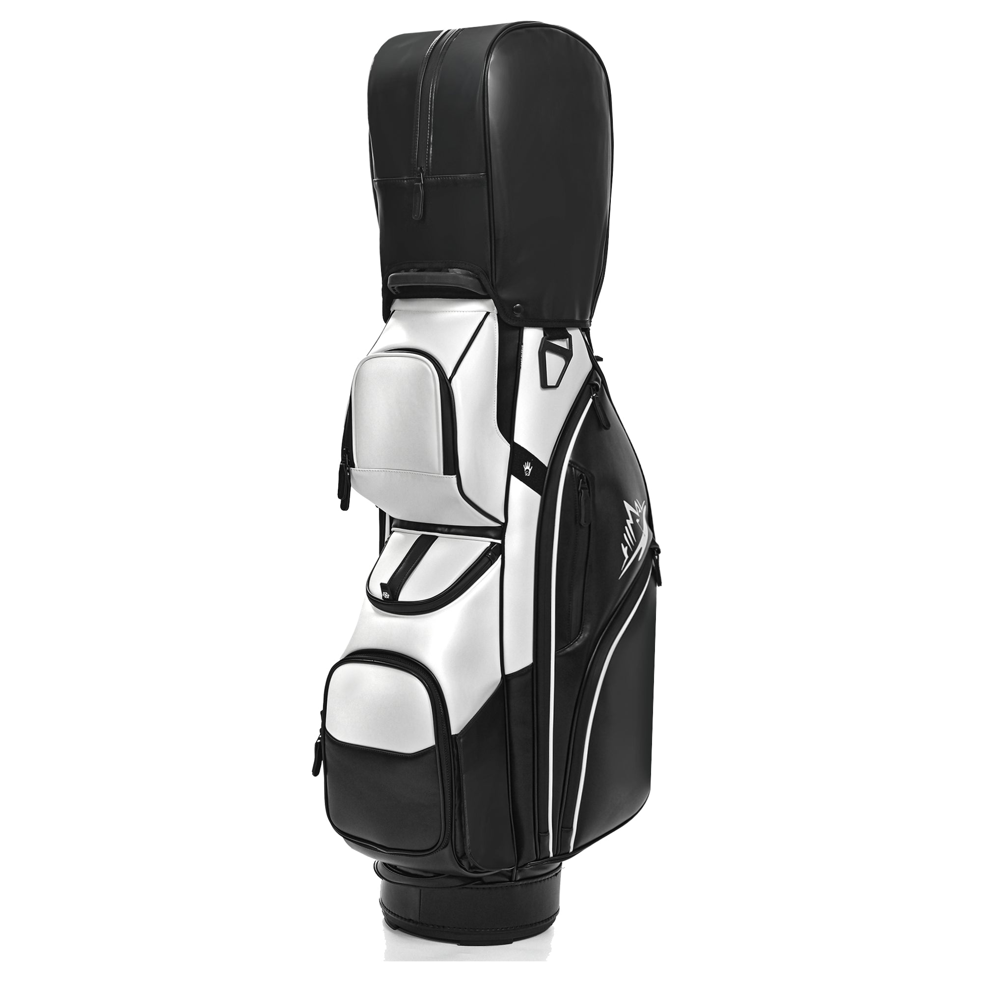uniHimal S&T-LOCK 004 Luxury 14 Way Full Length Dividers Golf Quiet Synthetic Leather Cart Bag-Black White