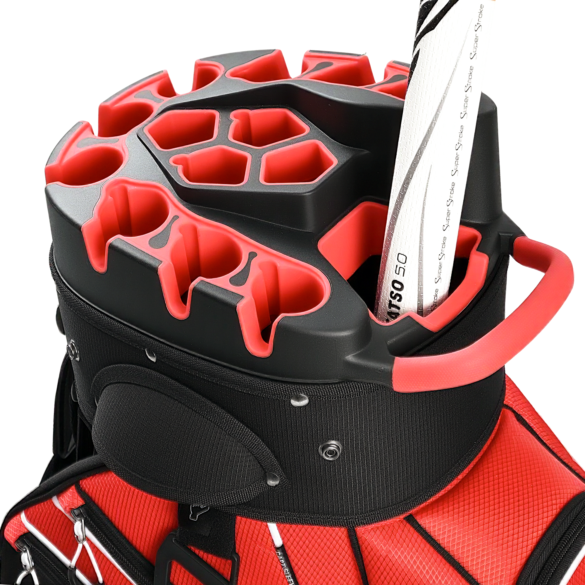 uniHimal S&T-LOCK 14 Way Golf Cart Bag Pro Red