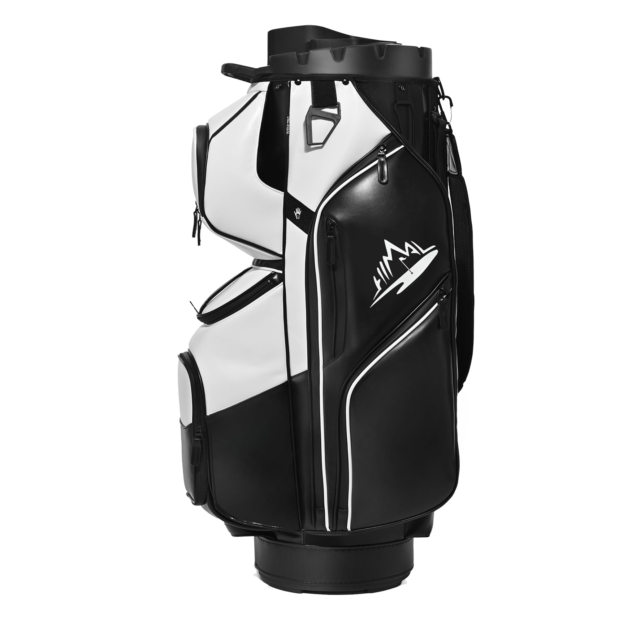 uniHimal S&T-LOCK 004 Luxury 14 Way Full Length Dividers Golf Quiet Synthetic Leather Cart Bag-Black White