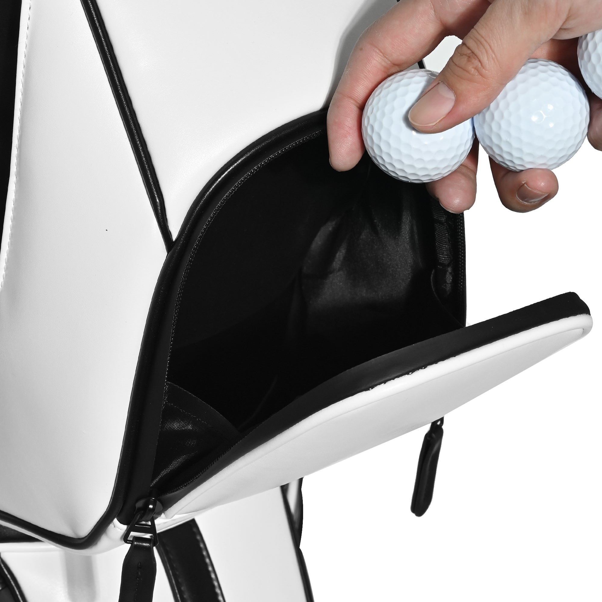 uniHimal S&T-LOCK 004 Luxury 14 Way Full Length Dividers Golf Quiet Synthetic Leather Cart Bag-Black White