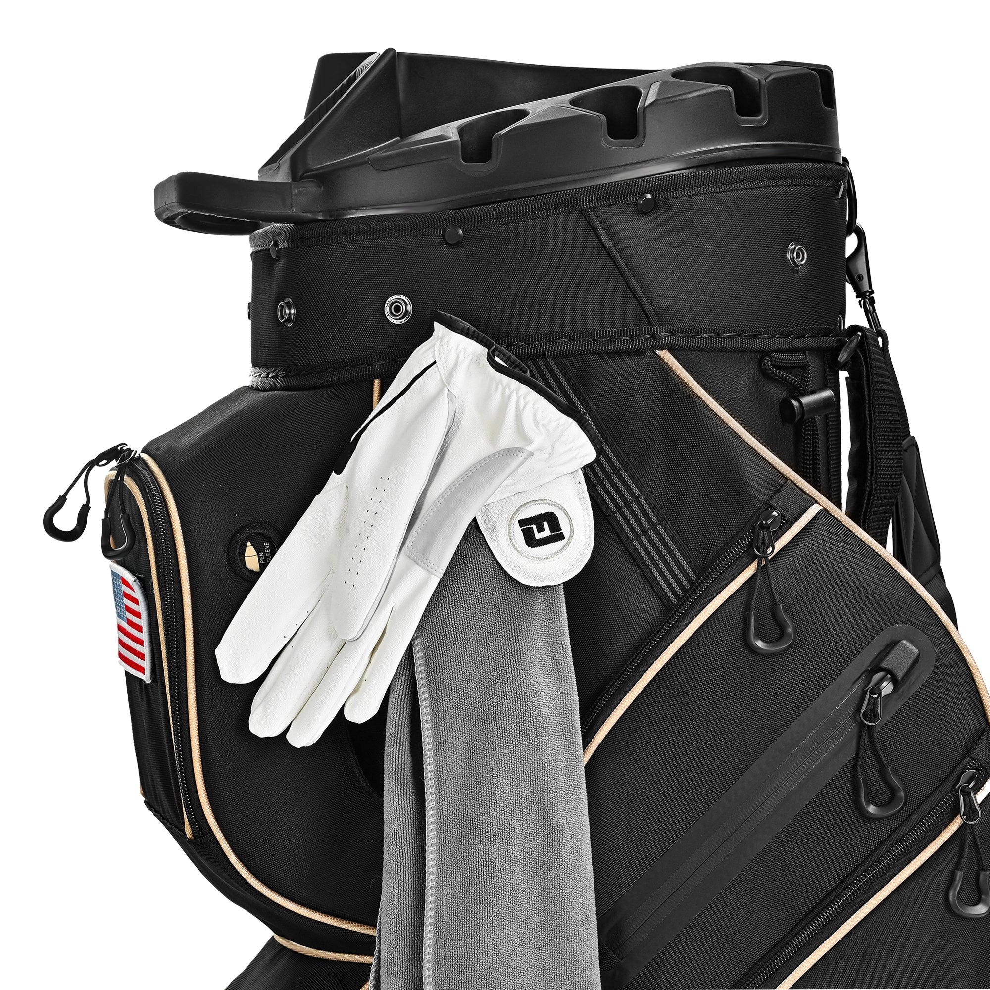 uniHimal Silence 003 Quiet Soundless 14-Way Golf Cart Bag Fits Oversized Grips / Black