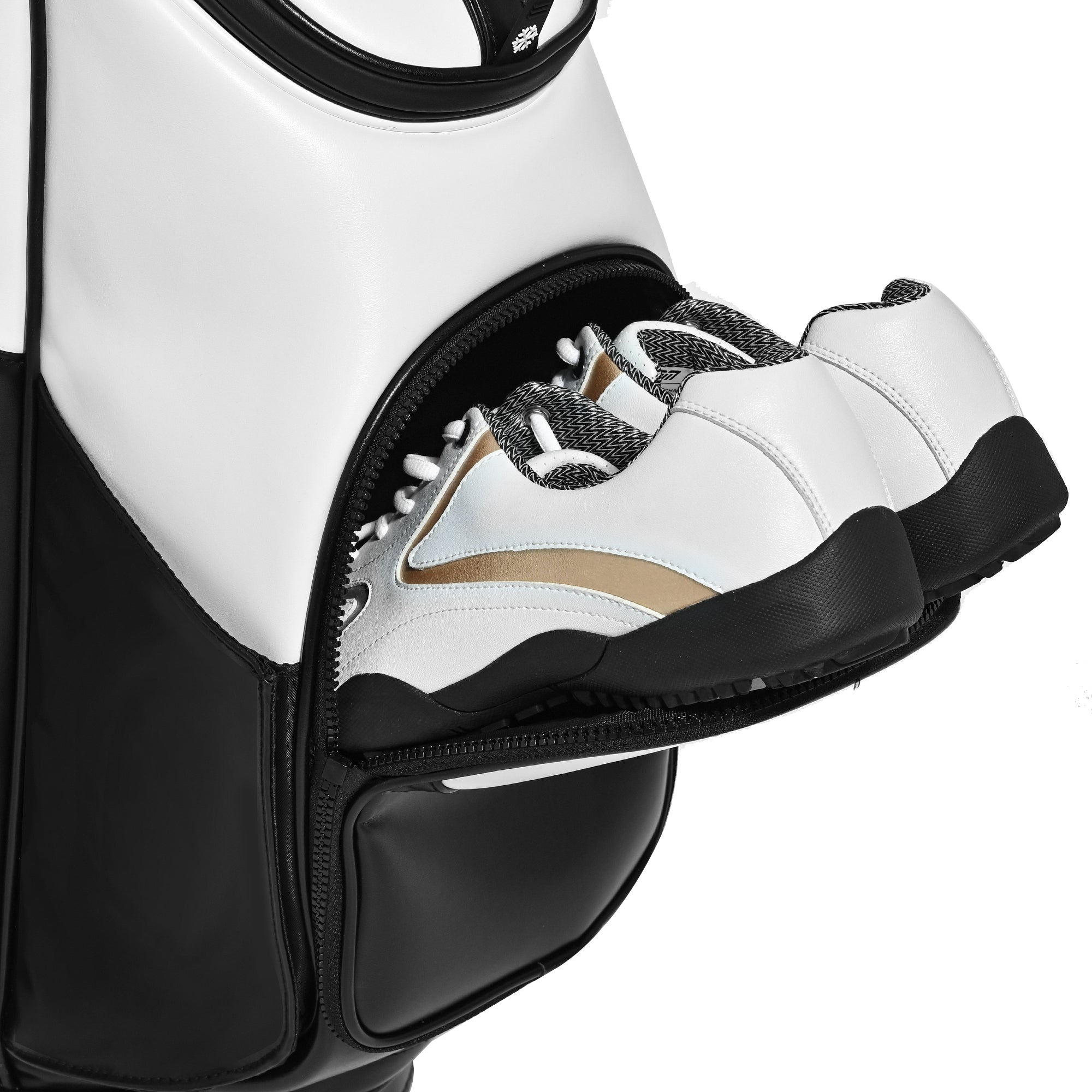 uniHimal T-LOCK 004 Luxury 15 Way Full Length Dividers Golf Quiet Synthetic Leather Cart Bag-Black White