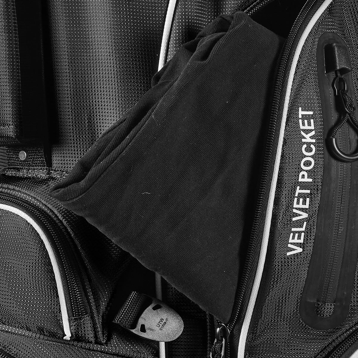 4-Way Full-Length Golf Stand Bag-Pure Black White