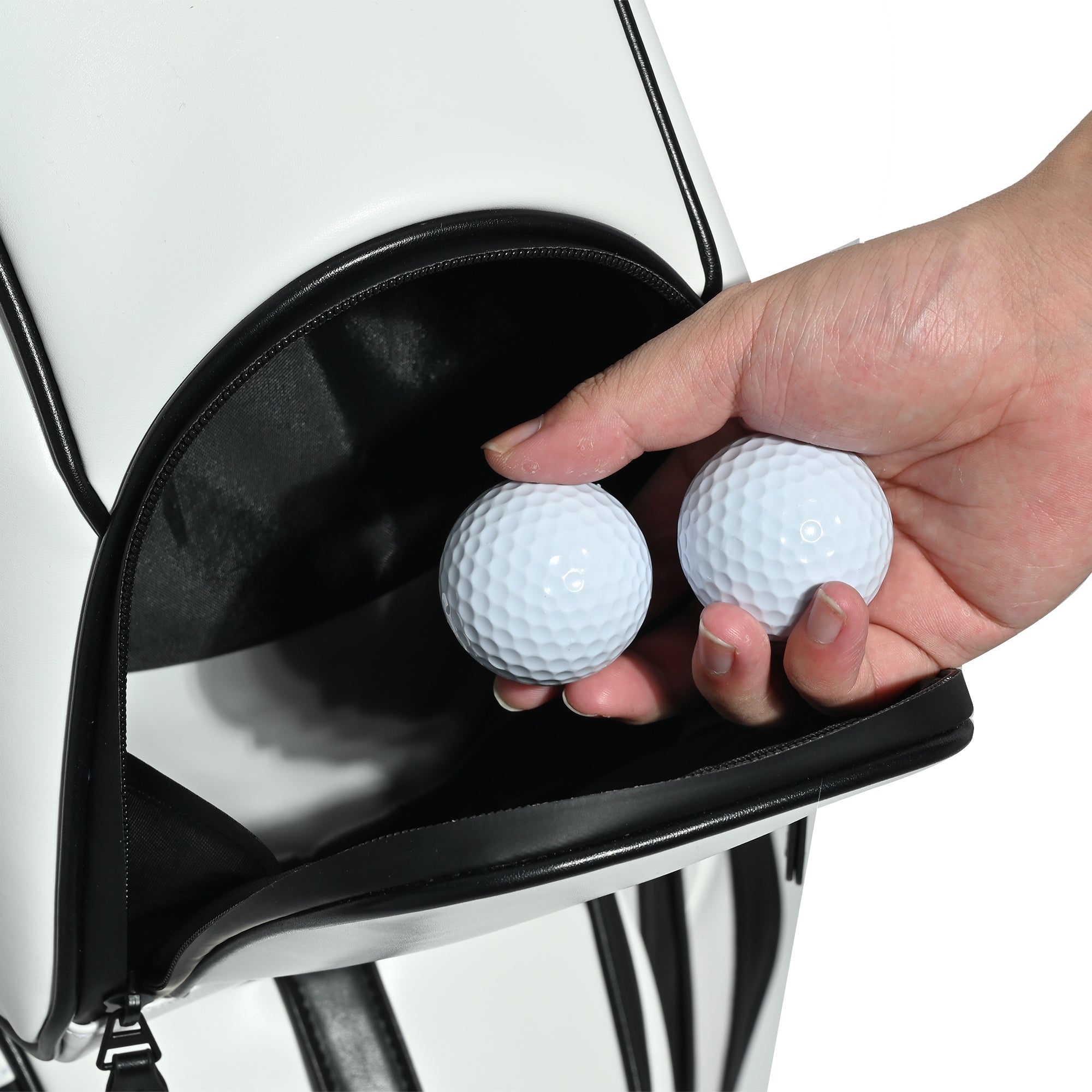 uniHimal S&T-LOCK 004 Luxury 14 Way Full Length Dividers Golf Quiet Synthetic Leather Cart Bag-White