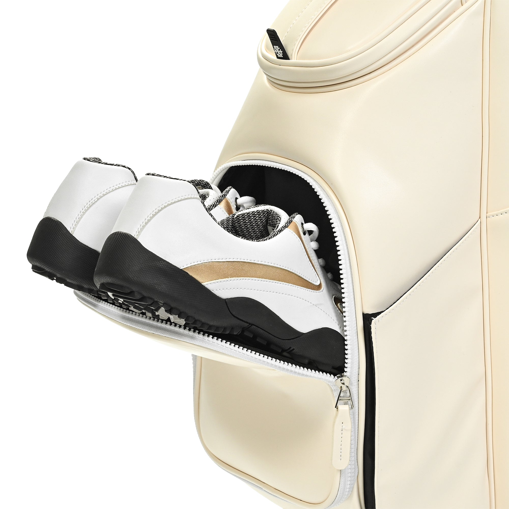 uniHimal S&T-LOCK 004 Luxury 14 Way Full Length Dividers Golf Quiet Synthetic Leather Cart Bag-Beige