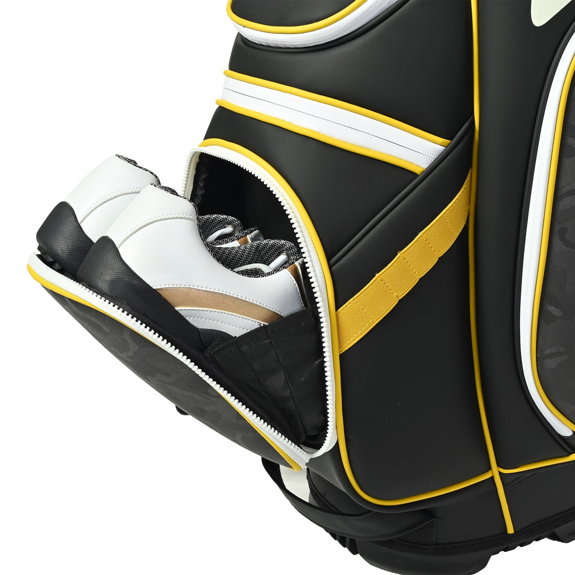 uniHimal 2025 Golf Cart Bag Luxury Synthetic Leather Camo 14 Way Padded Dividers-Black