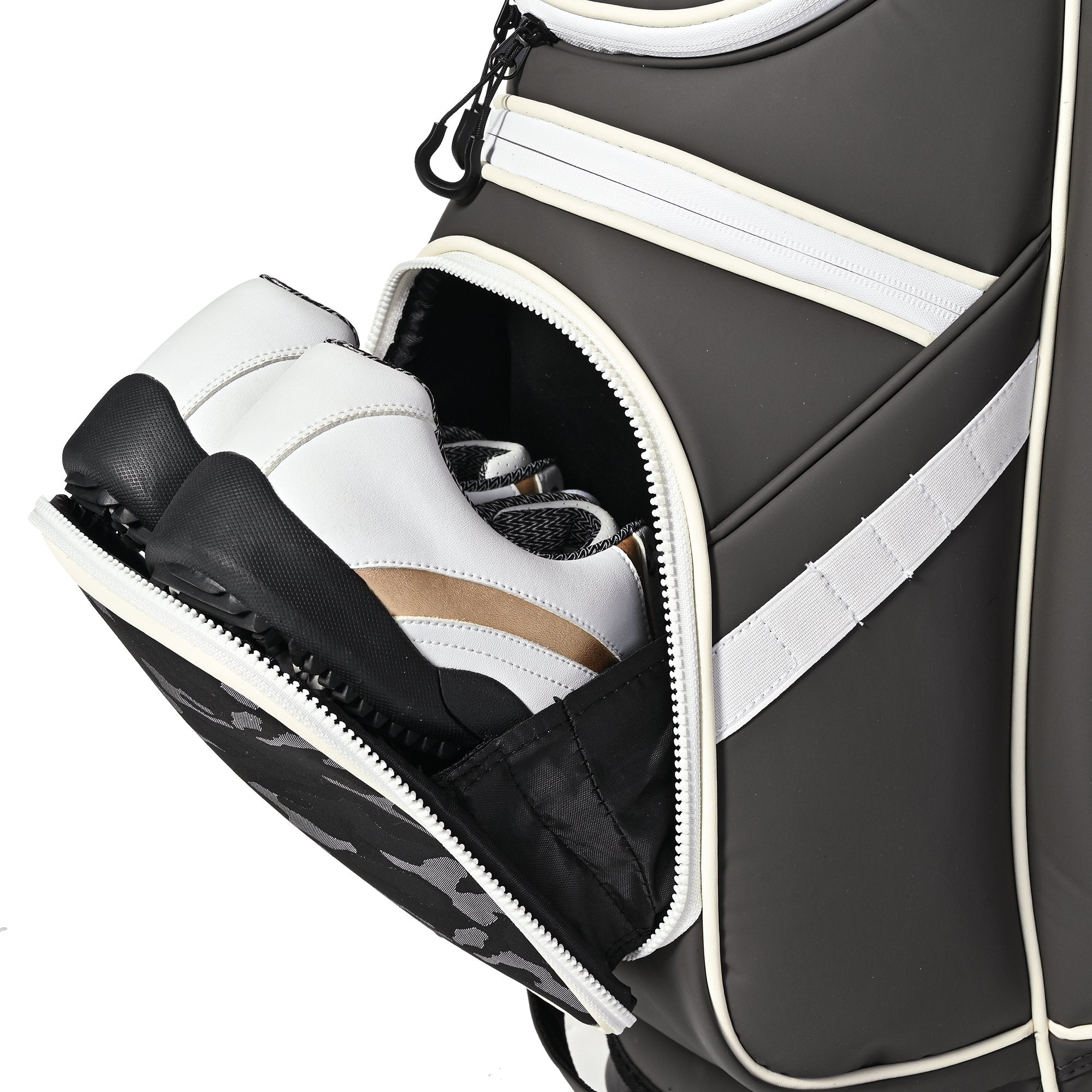 uniHimal 2025 Golf Cart Bag Luxury Synthetic Leather Camo 14 Way Padded Dividers-Grey