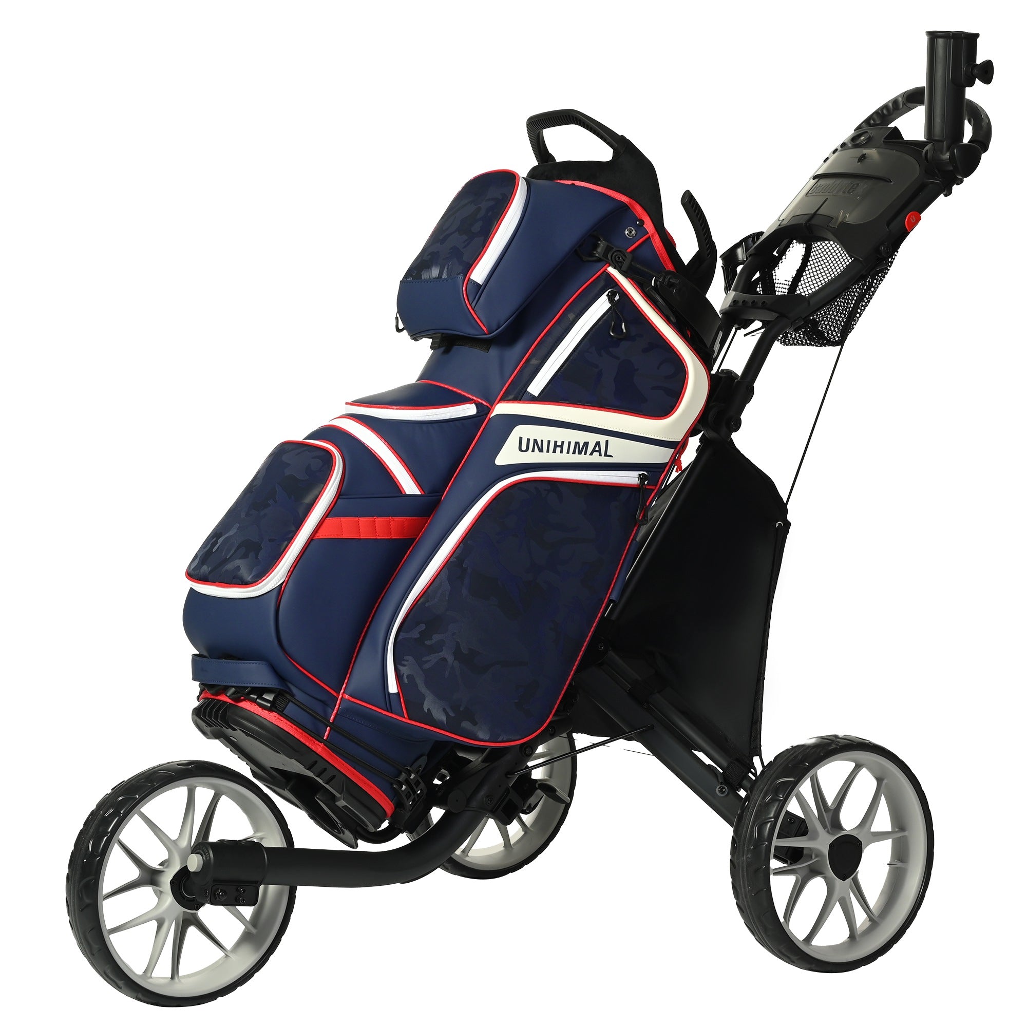 uniHimal 2025 Golf Cart Bag Luxury Synthetic Leather Camo 14 Way Padded Dividers-Blue