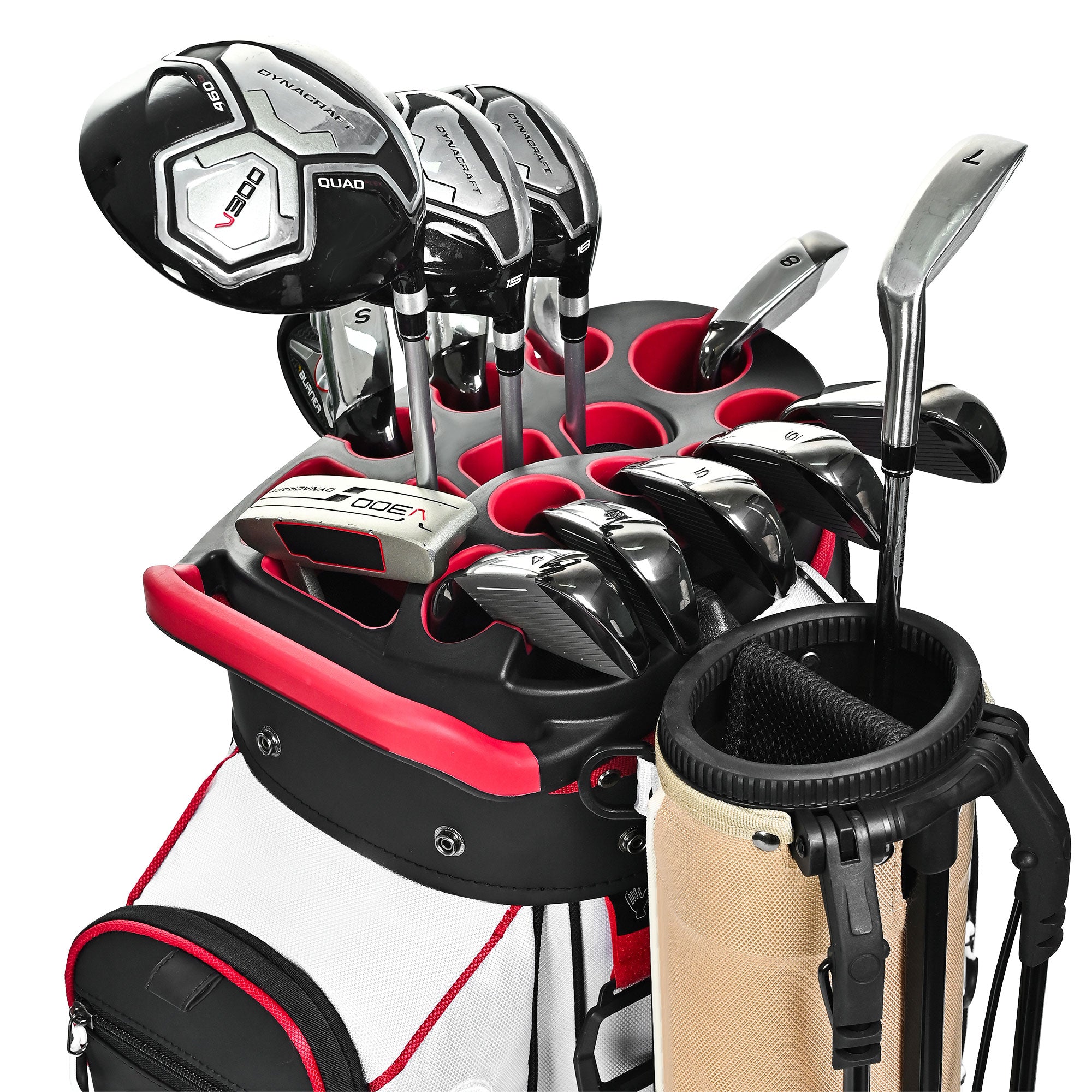 uniHimal T-LOCK 14-Way Full-Length Divider Golf Cart Bag-White