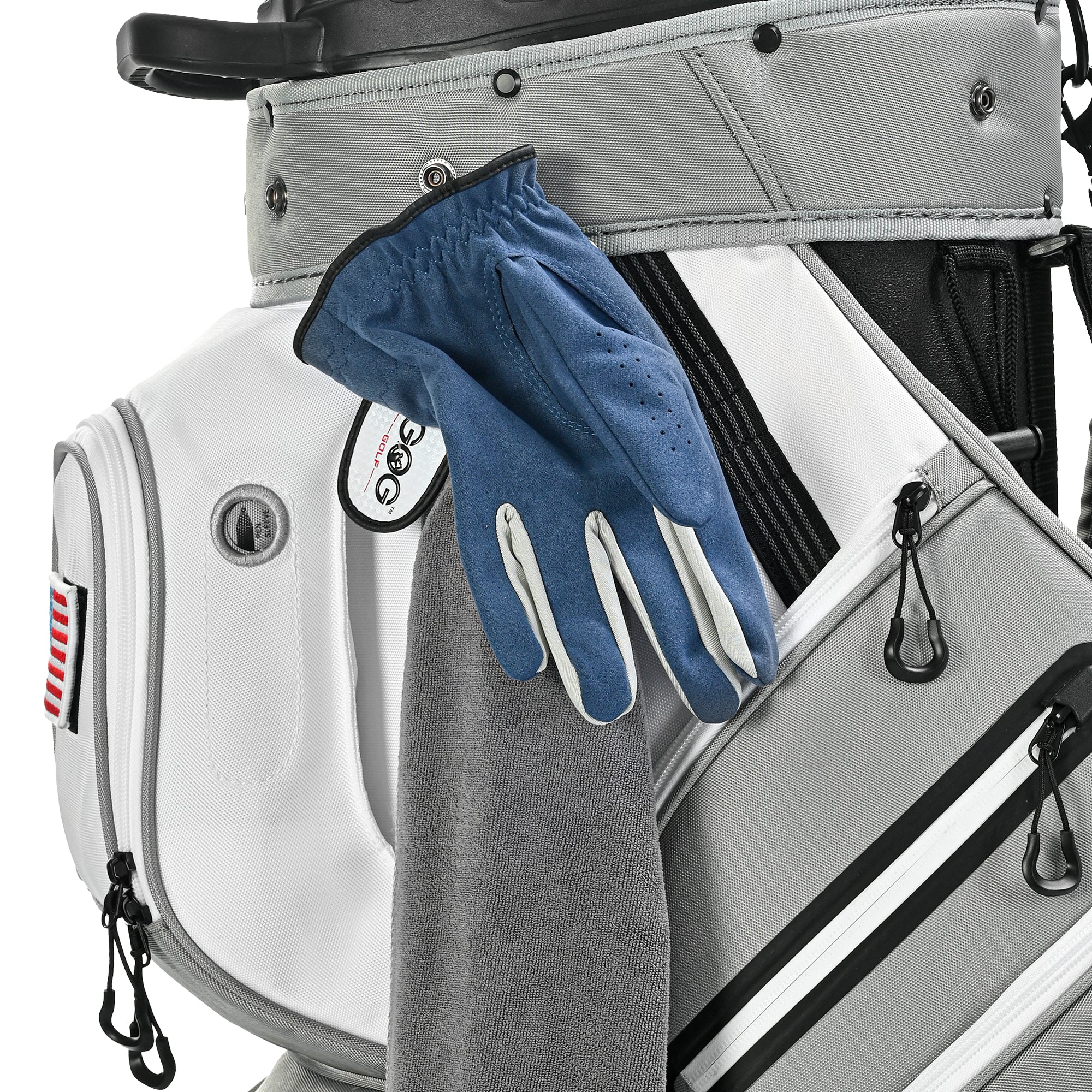 uniHimal Silence 003 Quiet Soundless 14-Way Golf Cart Bag Fits Oversized Grips Gray / White