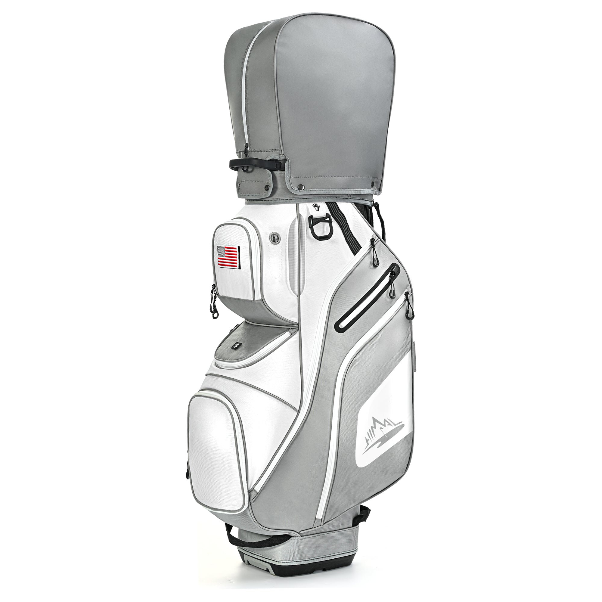 uniHimal Silence 003 Quiet Soundless 14-Way Golf Cart Bag Fits Oversized Grips Gray / White