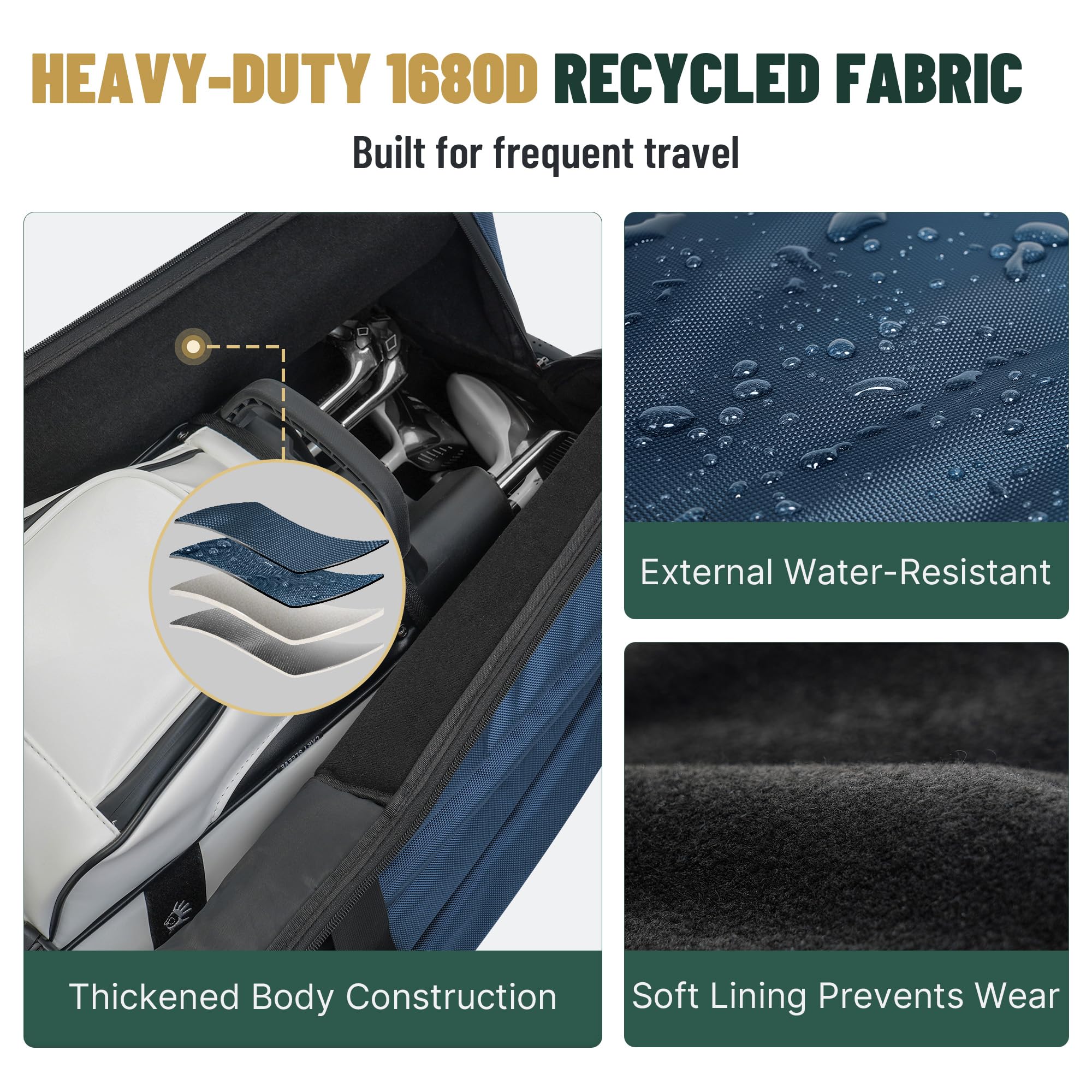 uniHimal Golf Travel Bag for Airlines with 4-Wheel Rolling System, Extendable Legs for Effortless Travel & Maneuverability, Password Lock&Ultra Club Protection