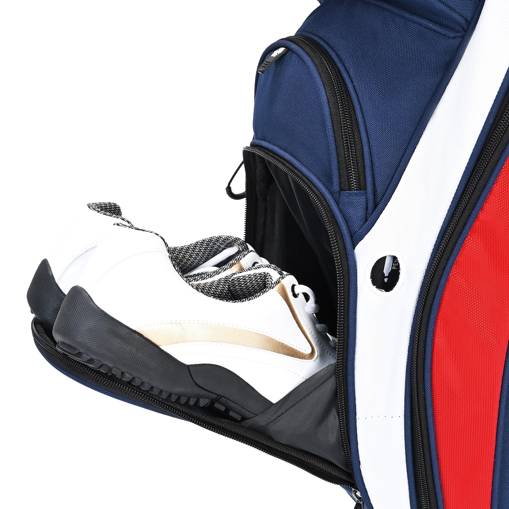 Quiet and Anti-collision 14 Way Golf Cart Bag-Blue Red