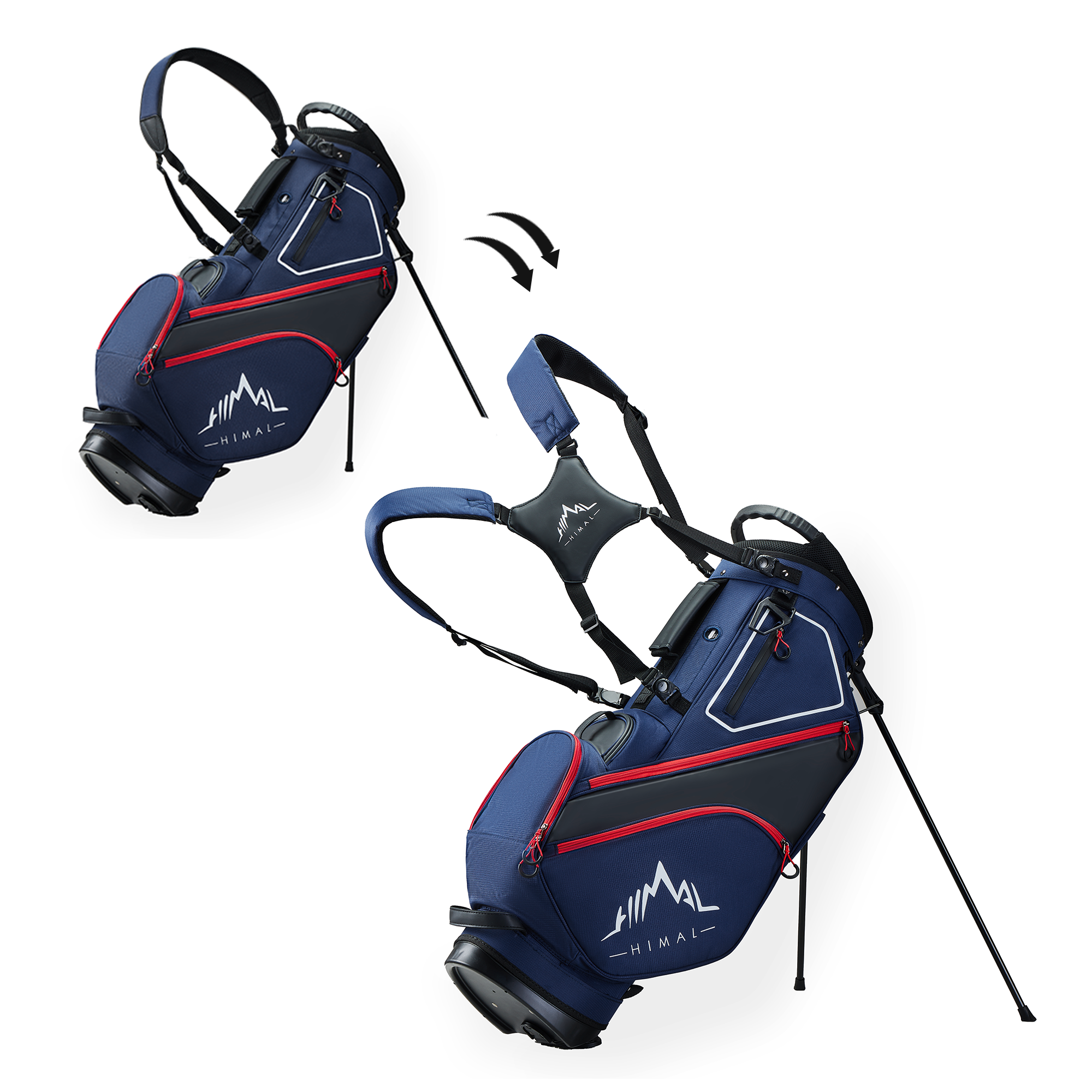 Golf Stand Bag with 14 Way Top Dividers-Dark Blue