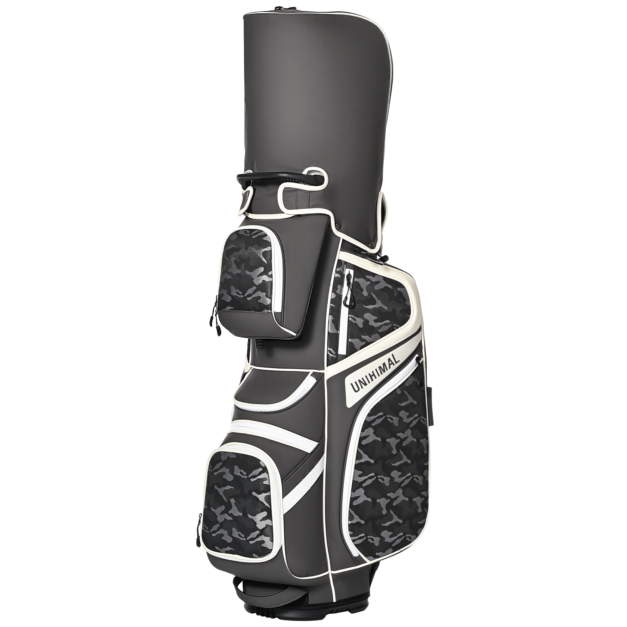 uniHimal 2025 Golf Cart Bag Luxury Synthetic Leather Camo 14 Way Padded Dividers-Grey