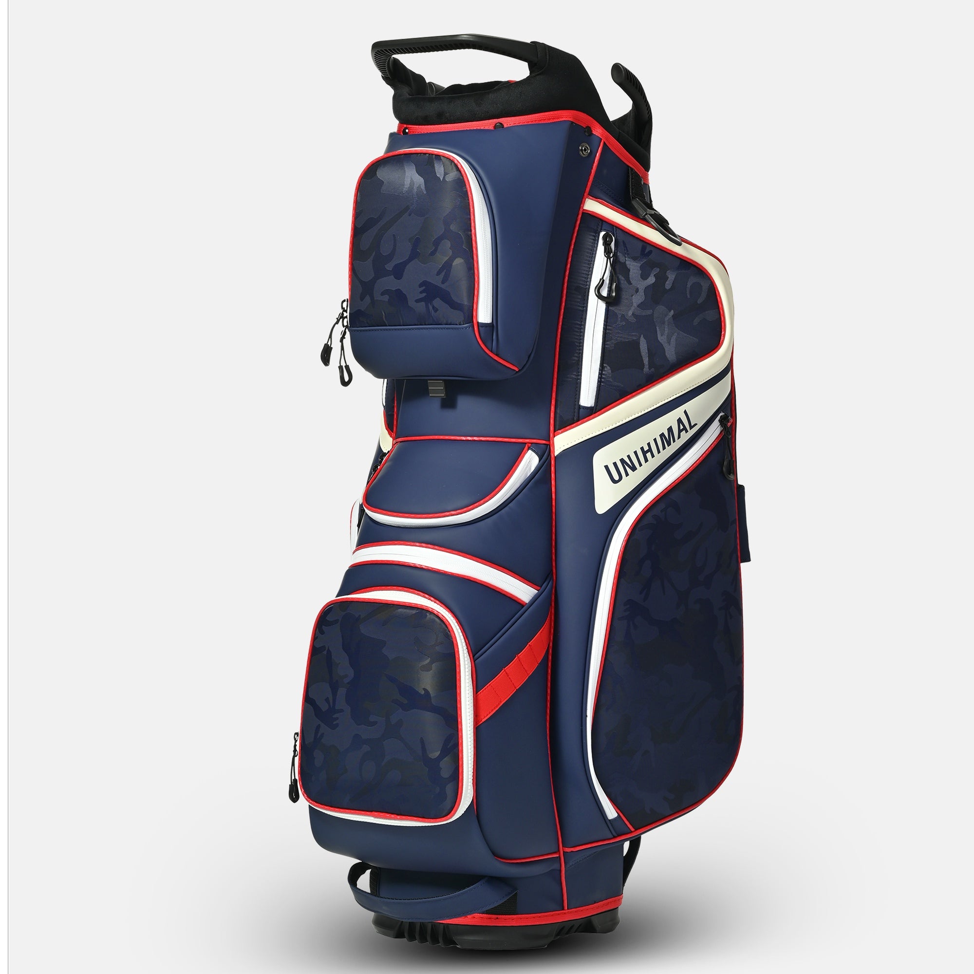 uniHimal 2025 Golf Cart Bag Luxury Synthetic Leather Camo 14 Way Padded Dividers-Blue