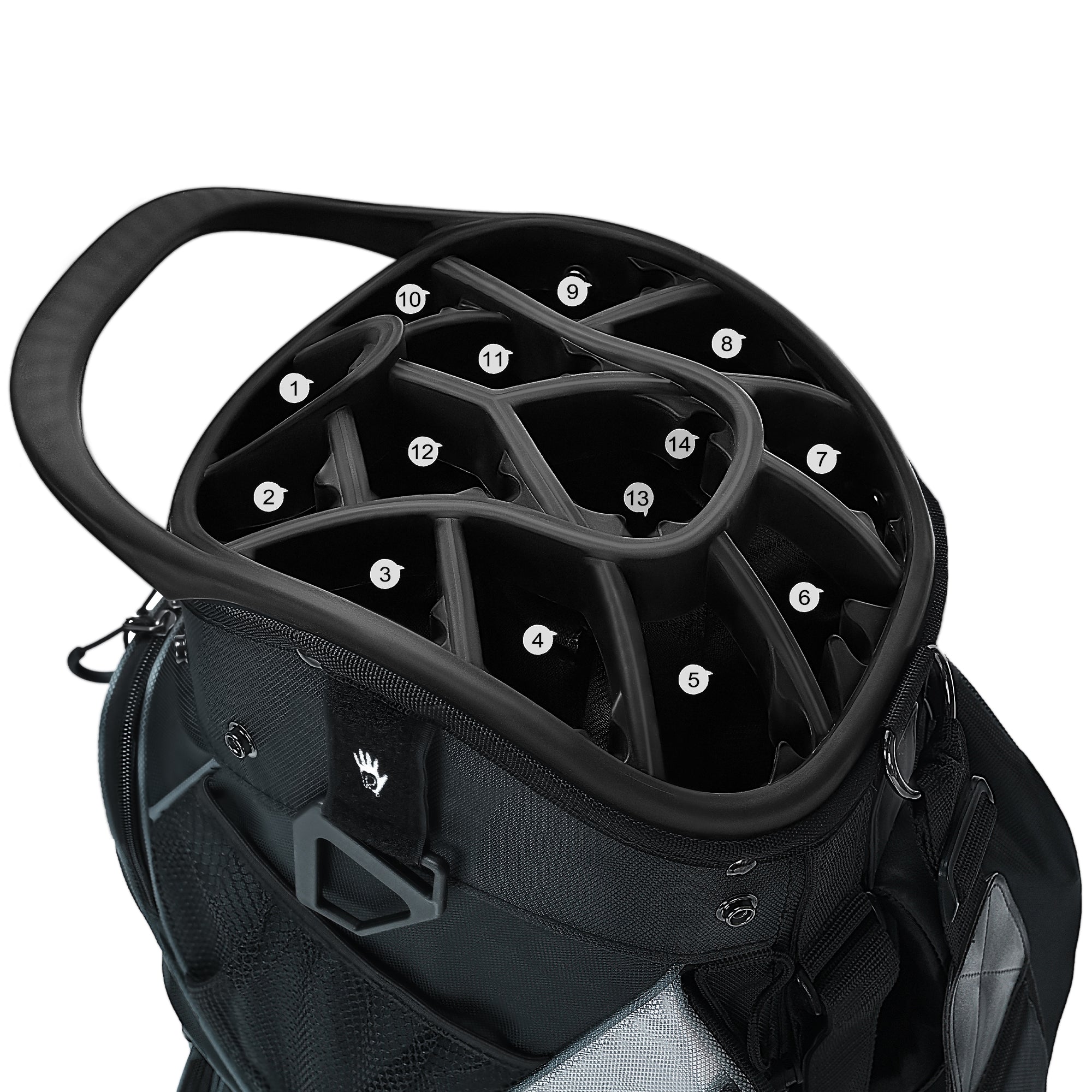 Quiet and Anti-collision 14 Way Golf Cart Bag-Black