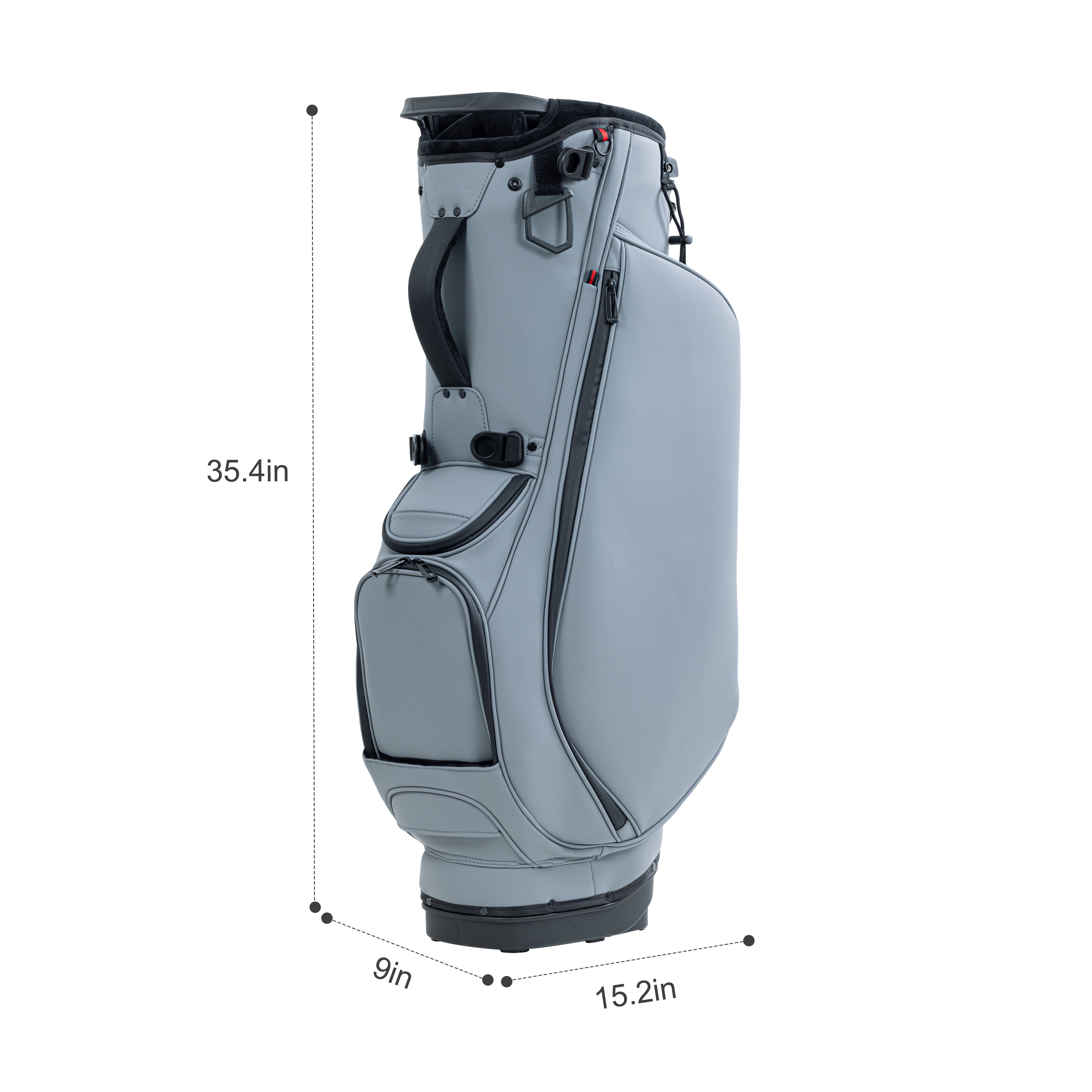 14 Way Premium Leather Golf Stand Club Bag-Grey