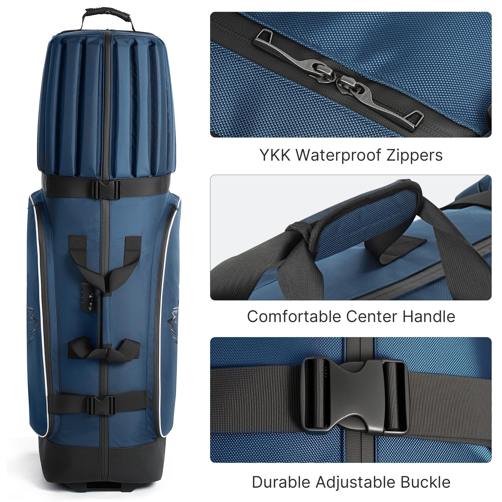 uniHimal Golf Travel Bag for Airlines with 4-Wheel Rolling System, Extendable Legs for Effortless Travel & Maneuverability, Password Lock&Ultra Club Protection