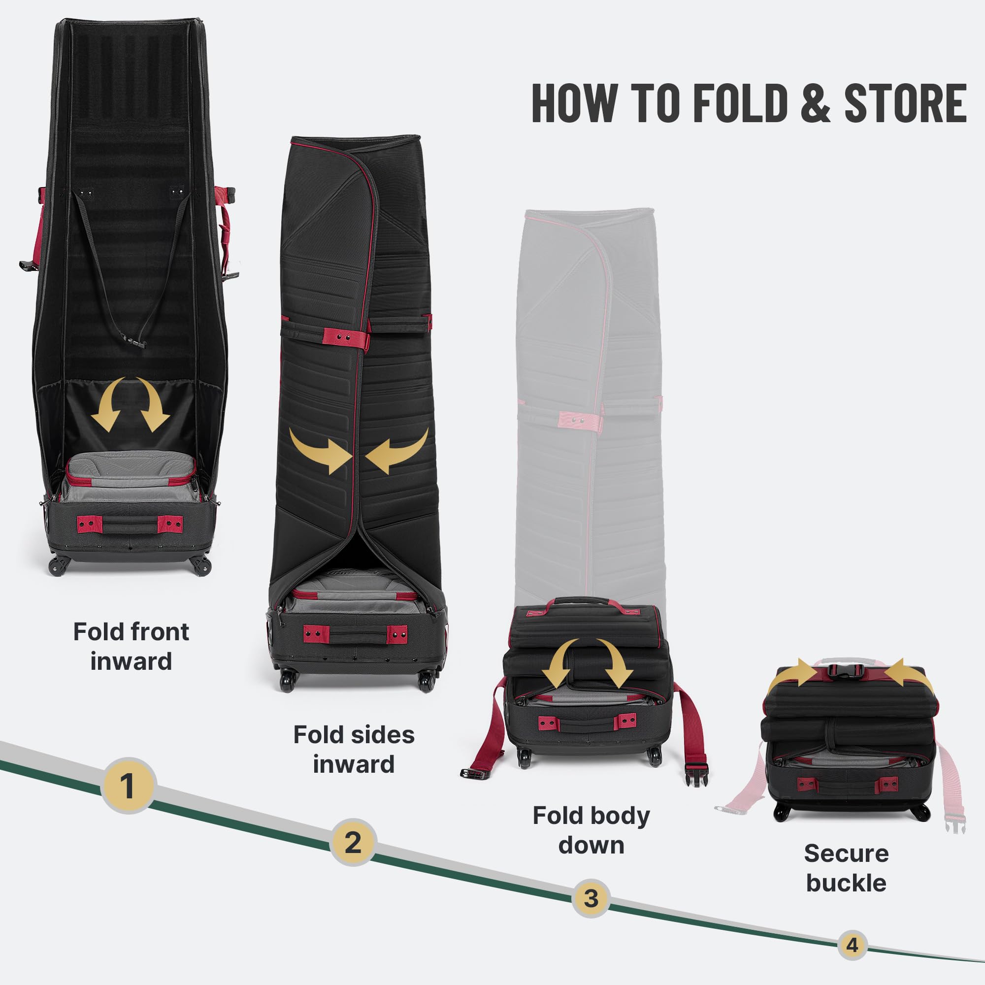 Golf Travel Bag Foldable, 1680D Oxford Fabric Padded Protect Golf Clubs