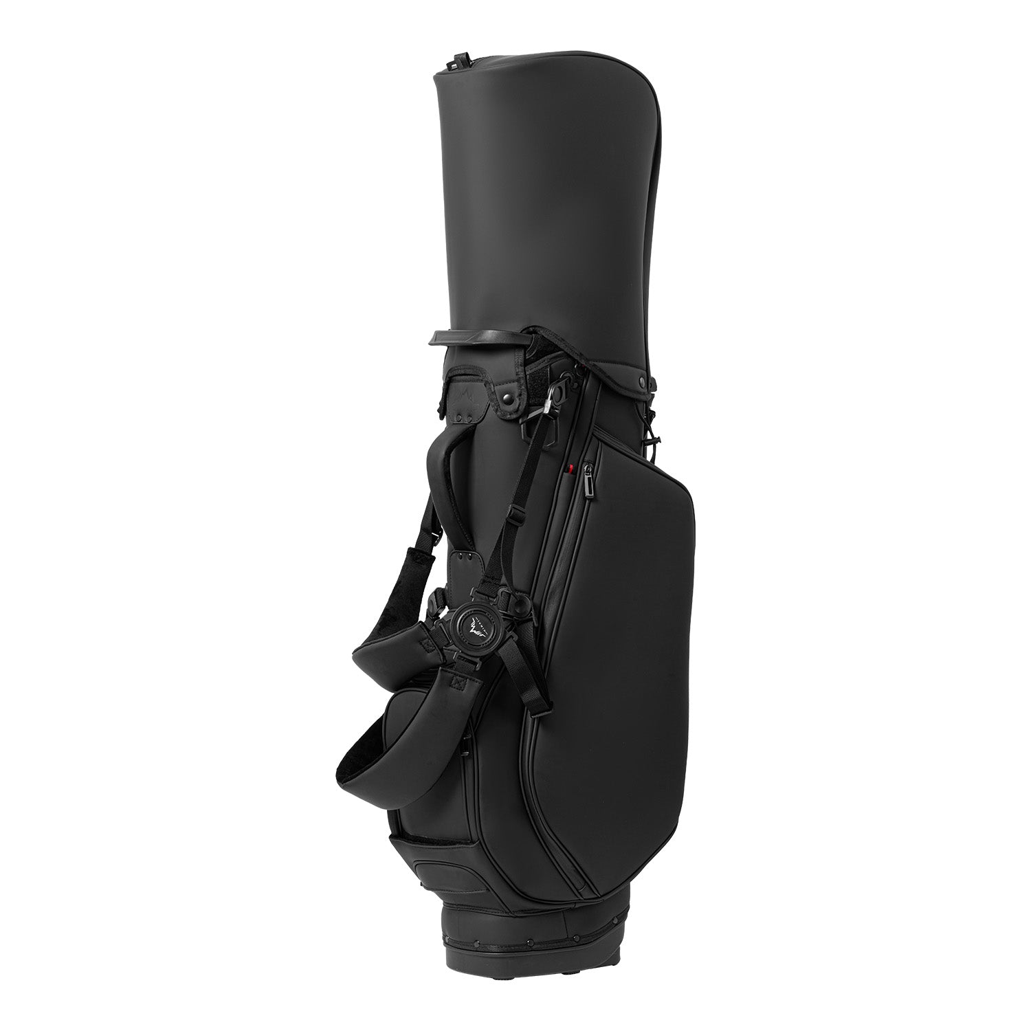 14 Way Premium Leather Golf Stand Club Bag-Black