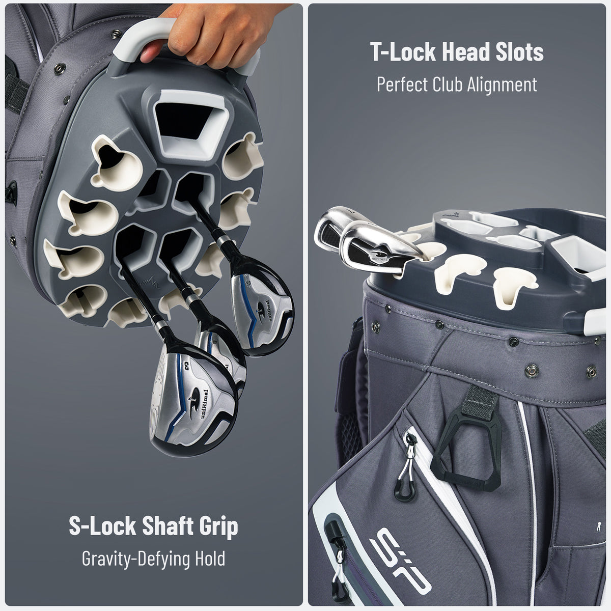 uniHimal StablePoint Golf Cart Bag with 14-Way Full-Length Divider Top