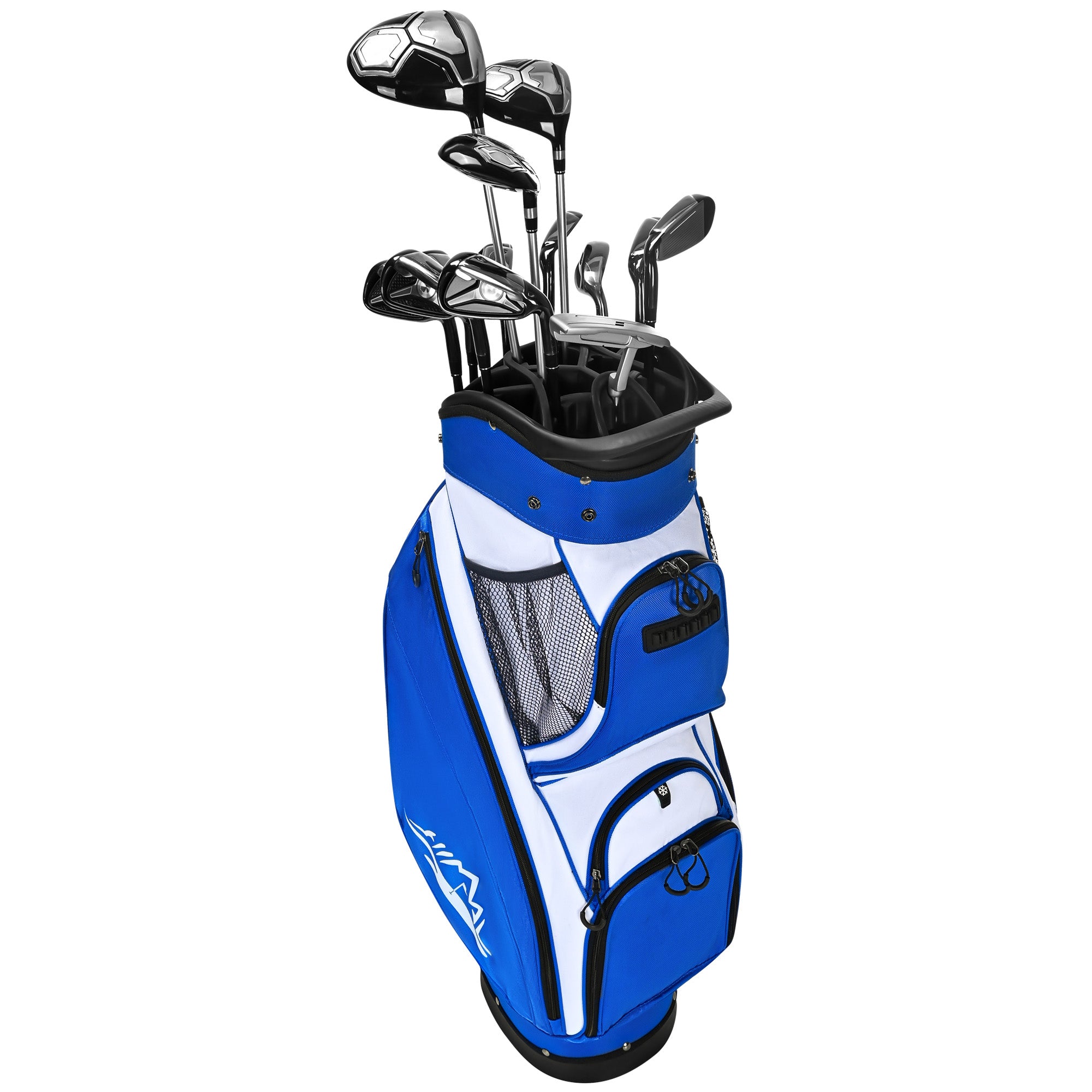 Quiet and Anti-collision 14 Way Golf Cart Bag-Blue White