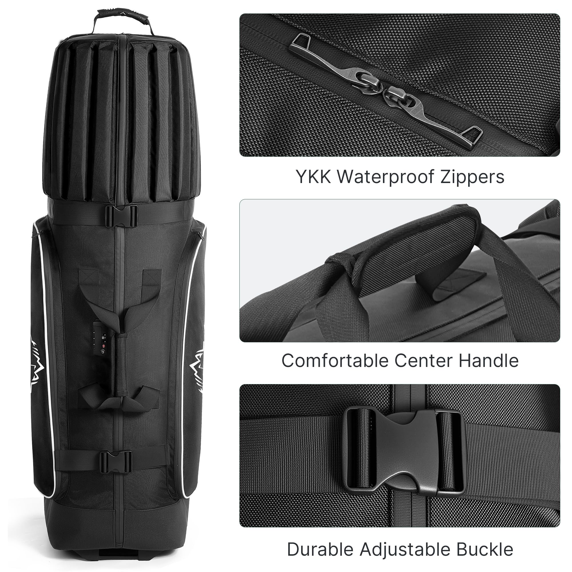 uniHimal Golf Travel Bag for Airlines with 4-Wheel Rolling System, Extendable Legs for Effortless Travel & Maneuverability, Password Lock&Ultra Club Protection