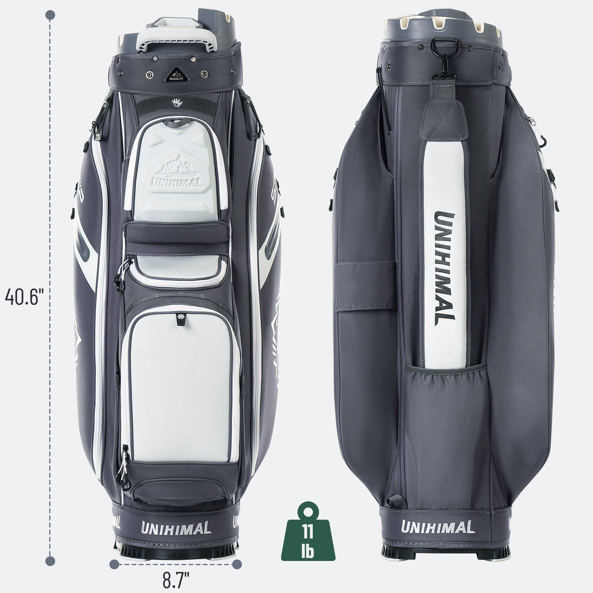 uniHimal StablePoint Golf Cart Bag with 14-Way Full-Length Divider Top