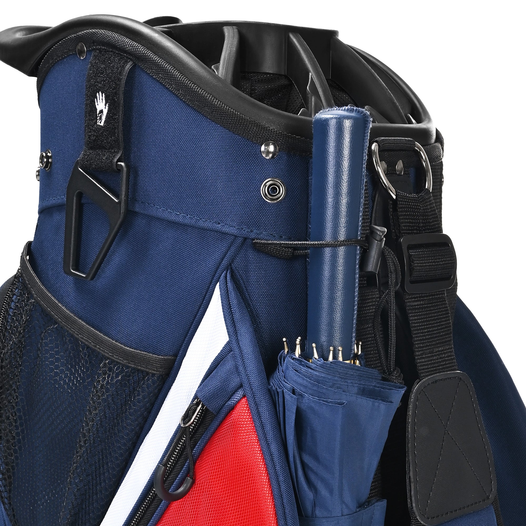 Quiet and Anti-collision 14 Way Golf Cart Bag-Blue Red