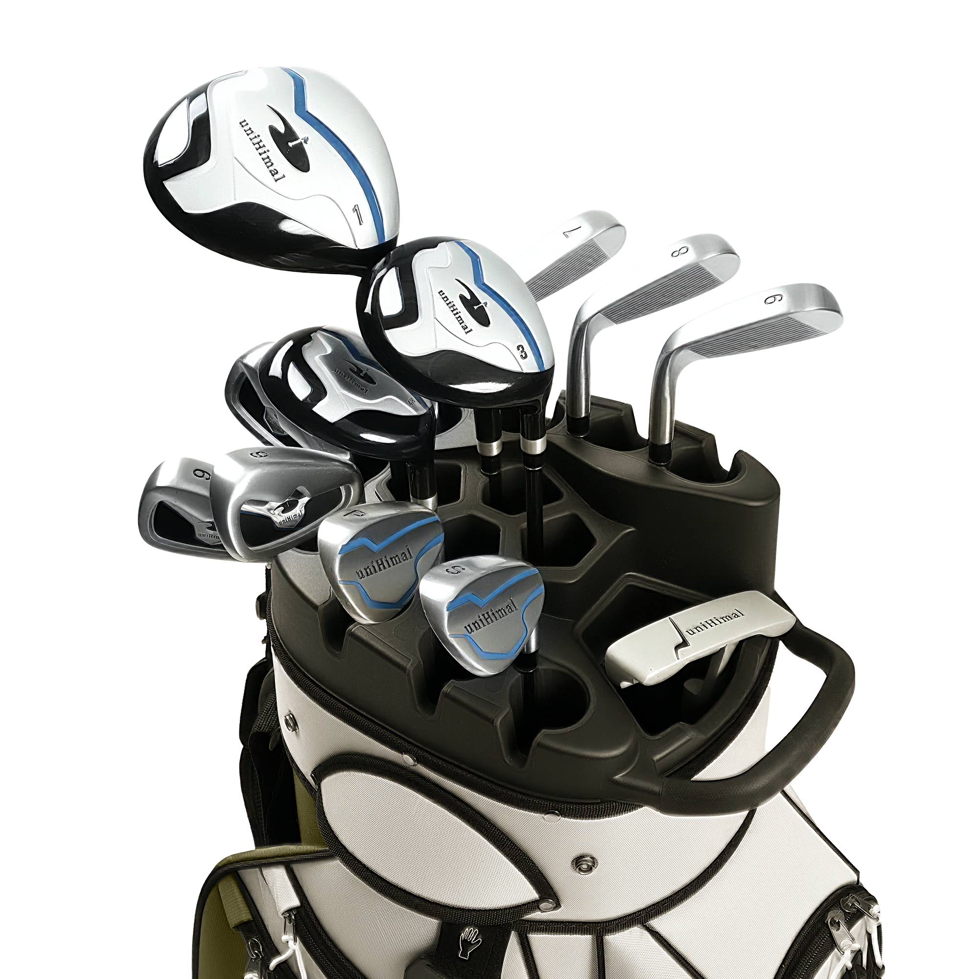 uniHimal S&T-LOCK 14-Way Golf Cart Bag Pro-Gray Green