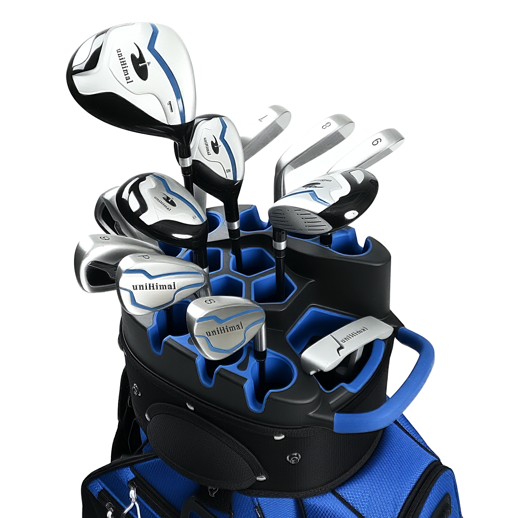 uniHimal S&T-LOCK 14 Way Golf Cart Bag Pro Blue